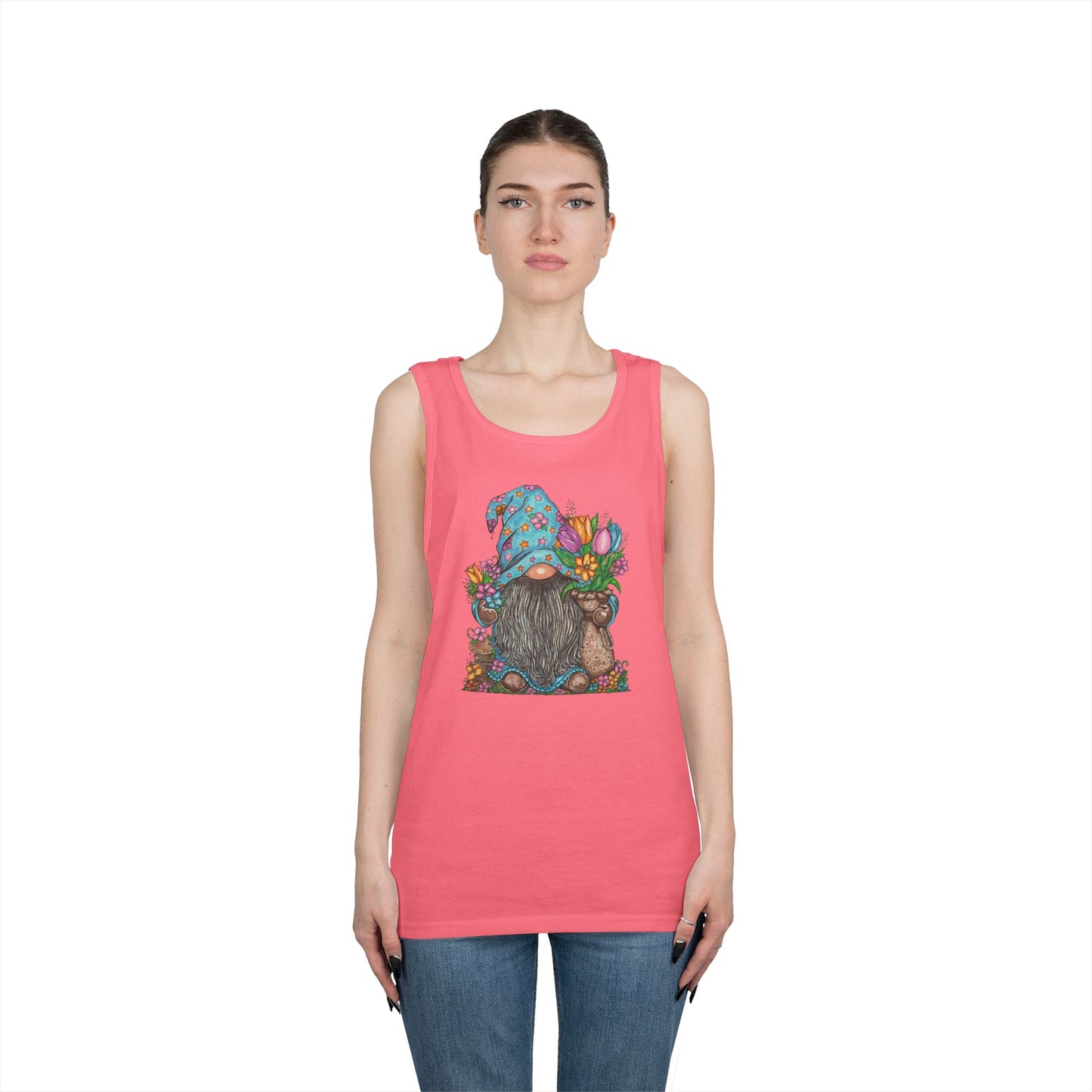 Gardening Gnome Unisex Heavy Cotton Tank Top