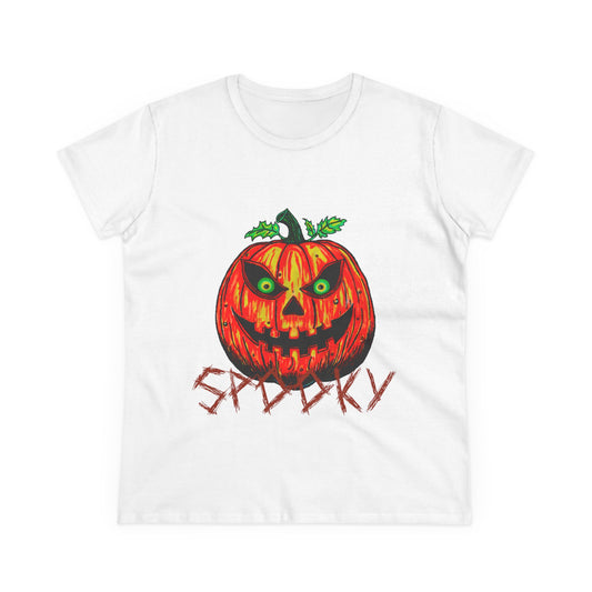 Spooky Jack-o-Lantern Women's Midweight Cotton Tee