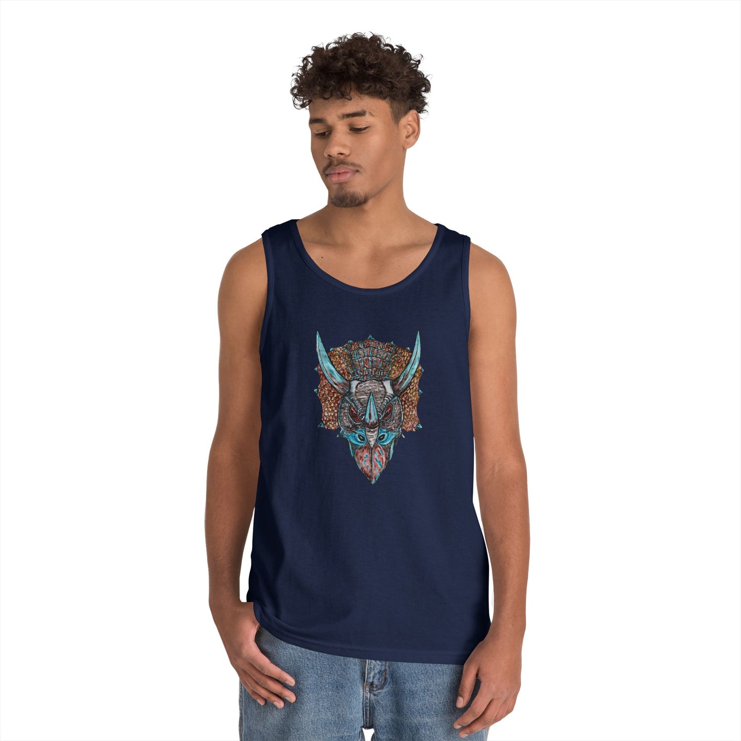 Triceratops Unisex Heavy Cotton Tank Top