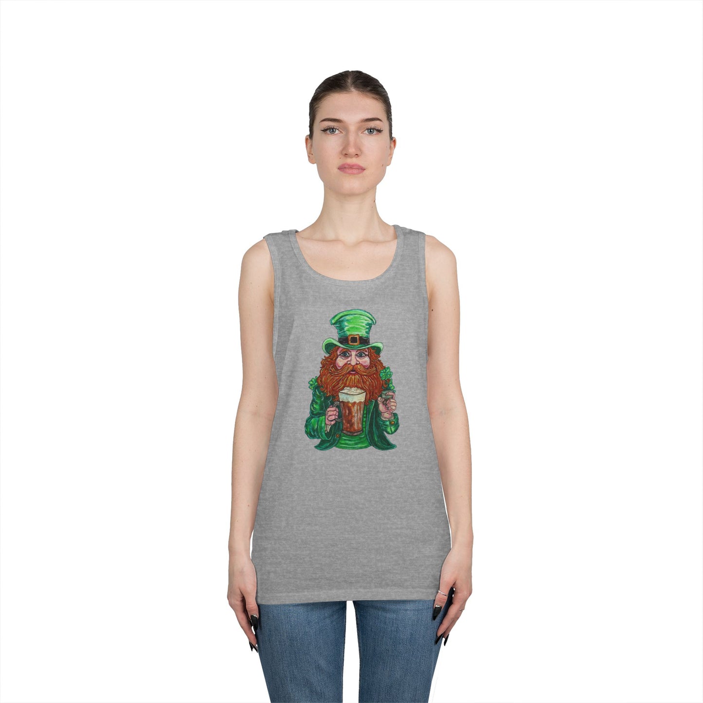 Drunken Leprechaun Unisex Heavy Cotton Tank Top