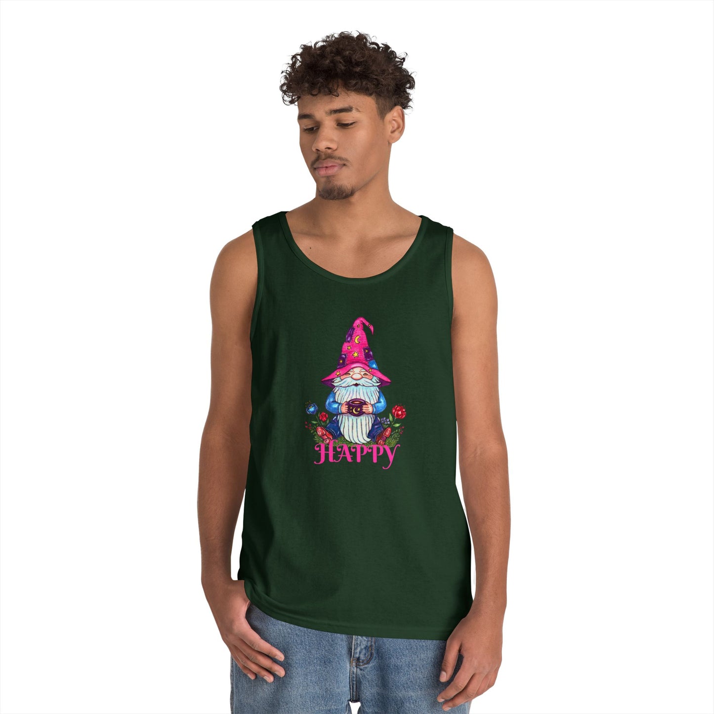 Happy Gnome Unisex Heavy Cotton Tank Top