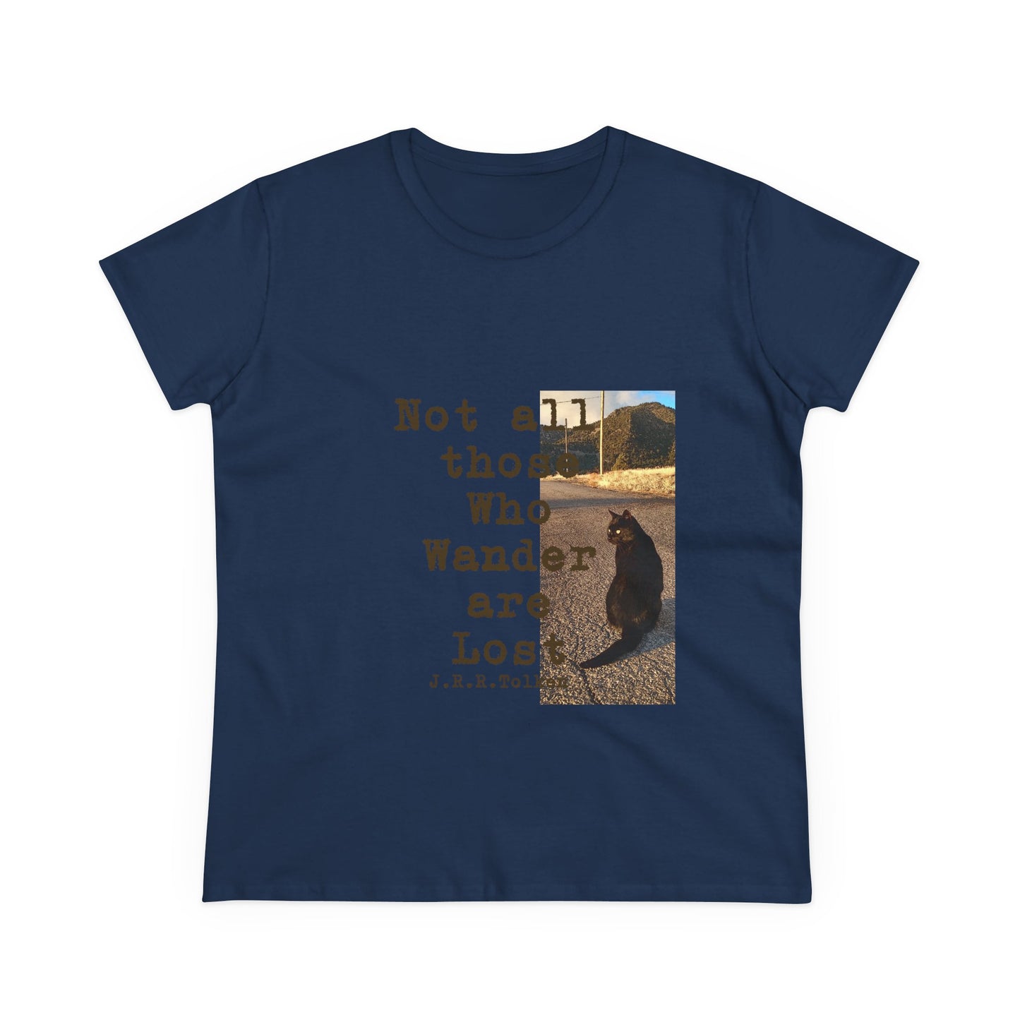 Wandering Kitty Women's Midweight Cotton Tee