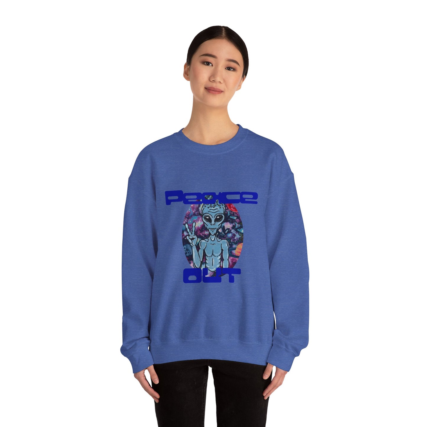Peace Out Unisex Heavy Blend™ Crewneck Sweatshirt