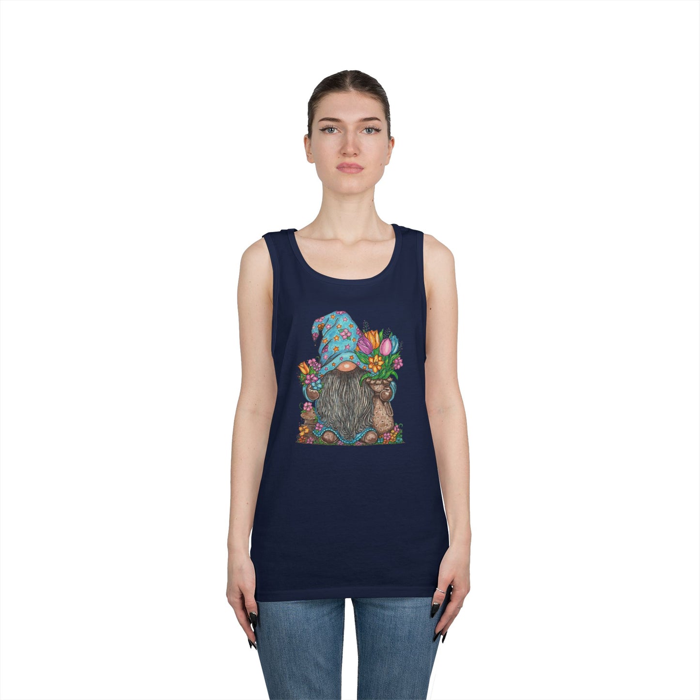 Gardening Gnome Unisex Heavy Cotton Tank Top