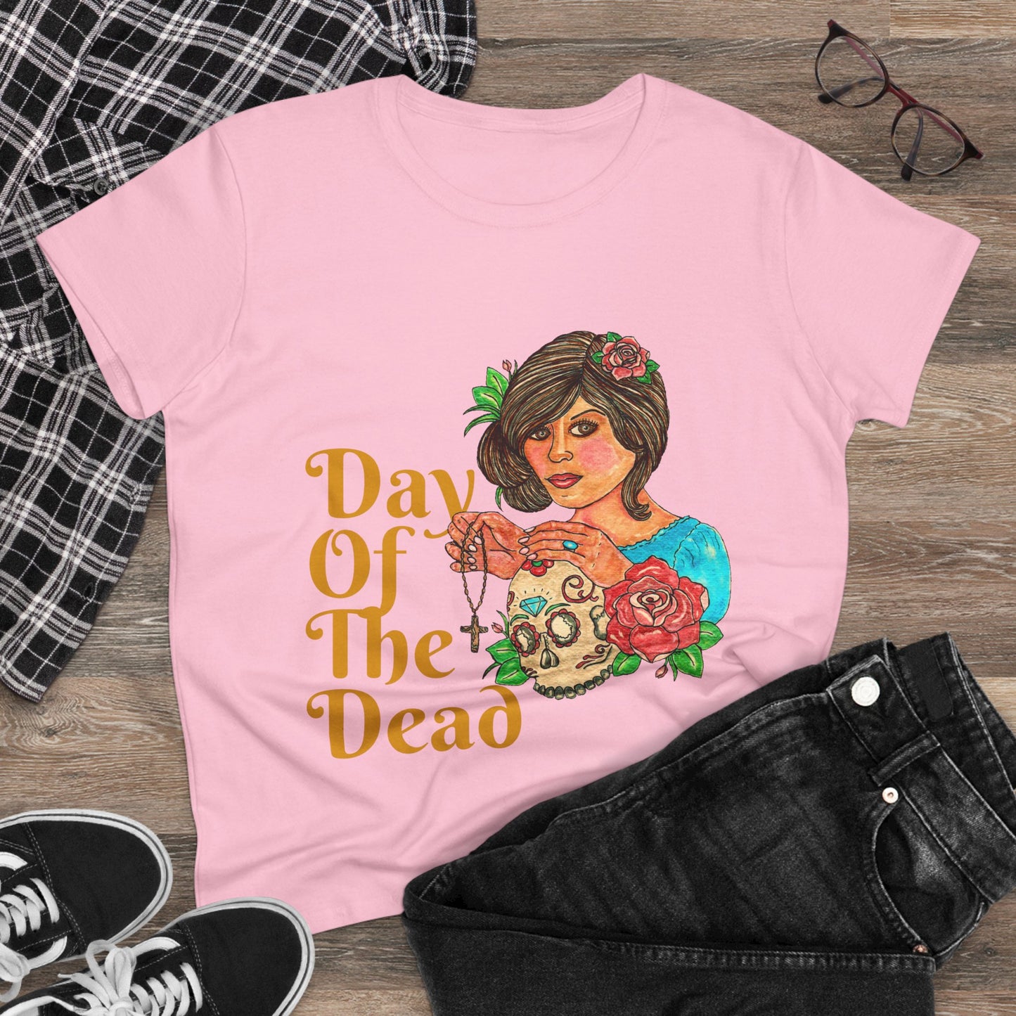 Day of the Dead Women's Midweight Cotton Tee