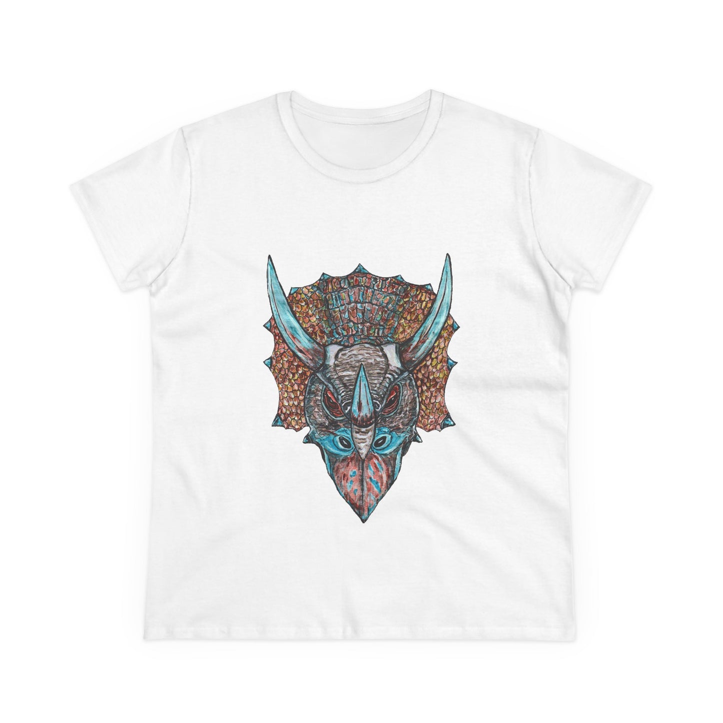 Triceratops Women's Midweight Cotton Tee
