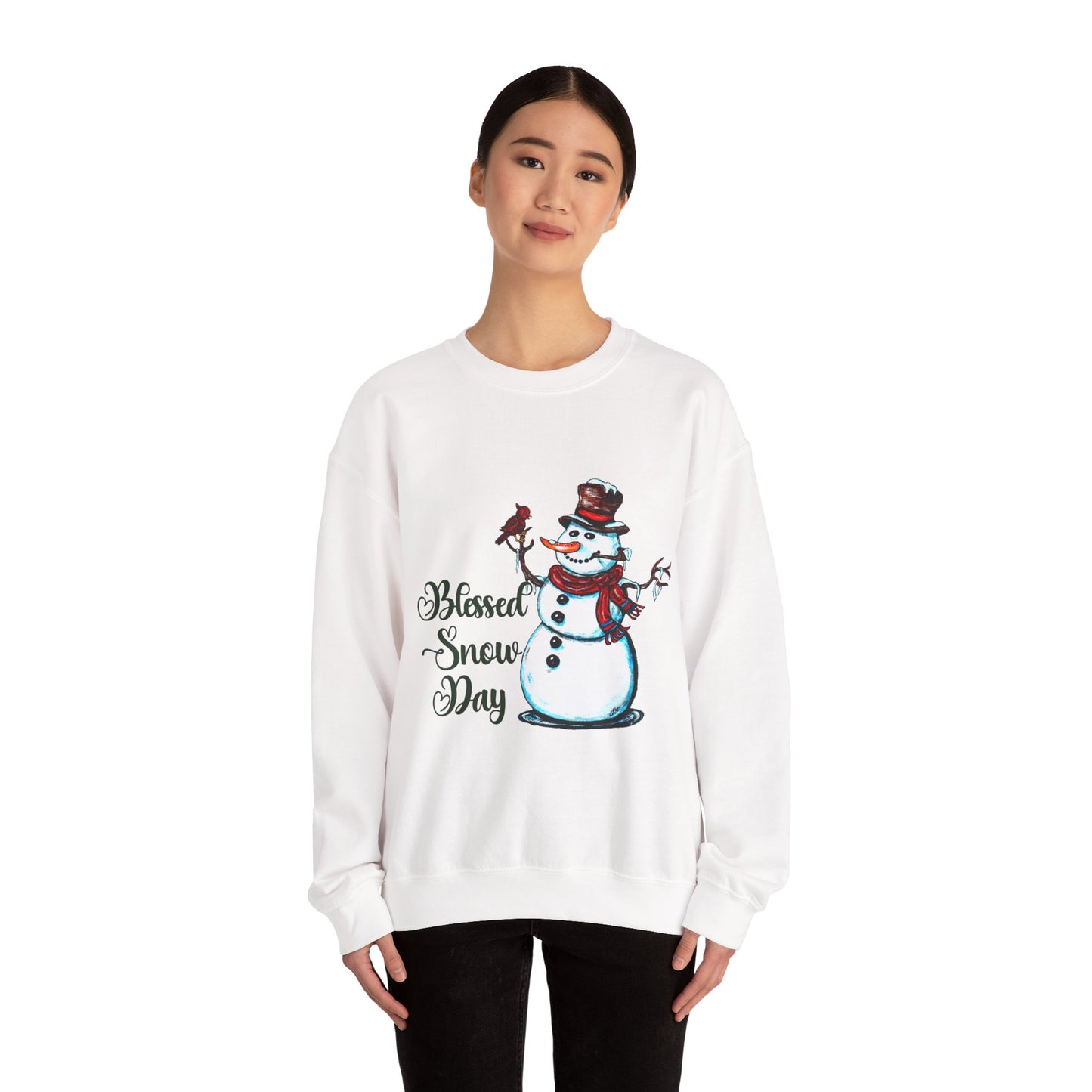 Blessed Snow Day Unisex Heavy Blend™ Crewneck Sweatshirt