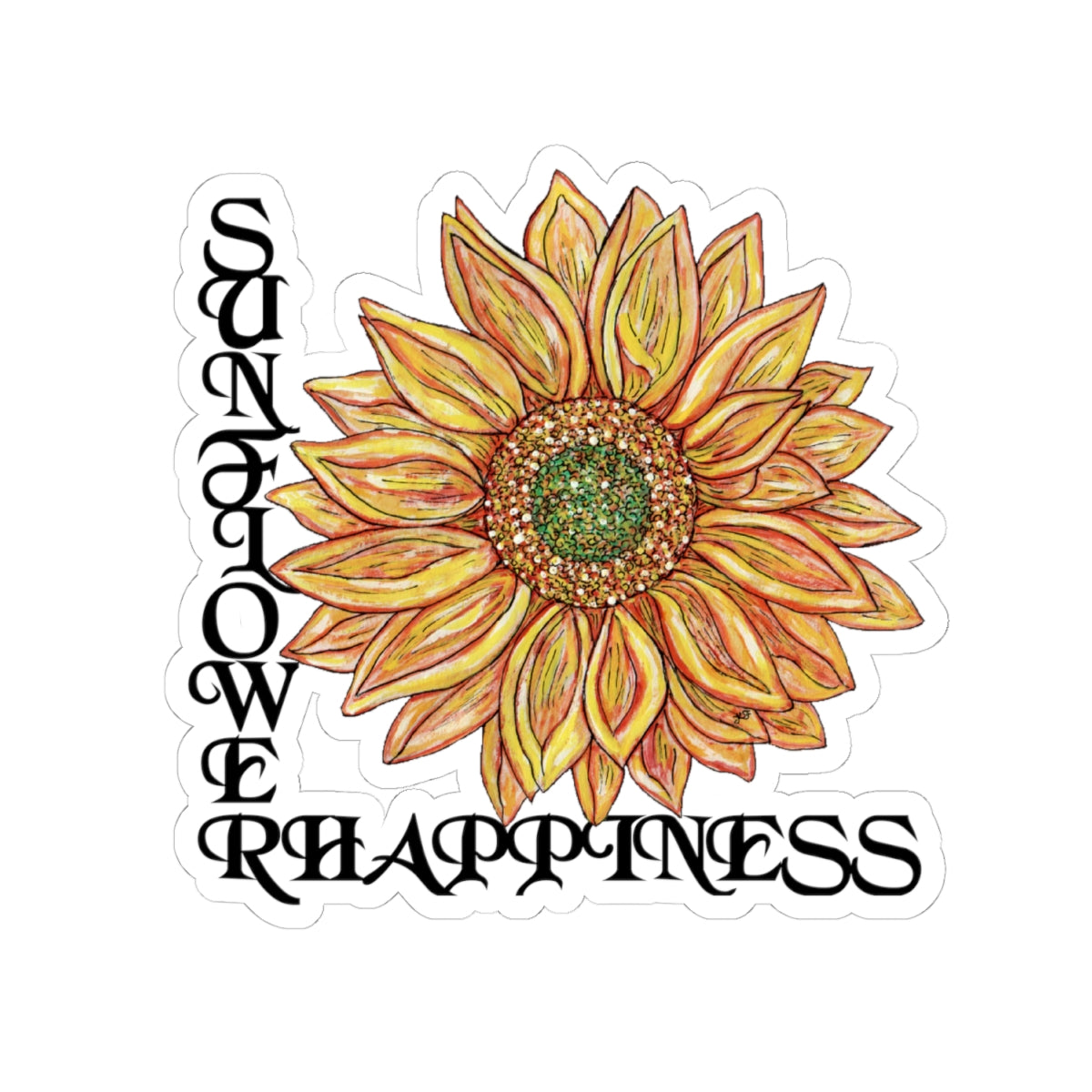 Sunflower and Happiness Kiss-Cut Stickers