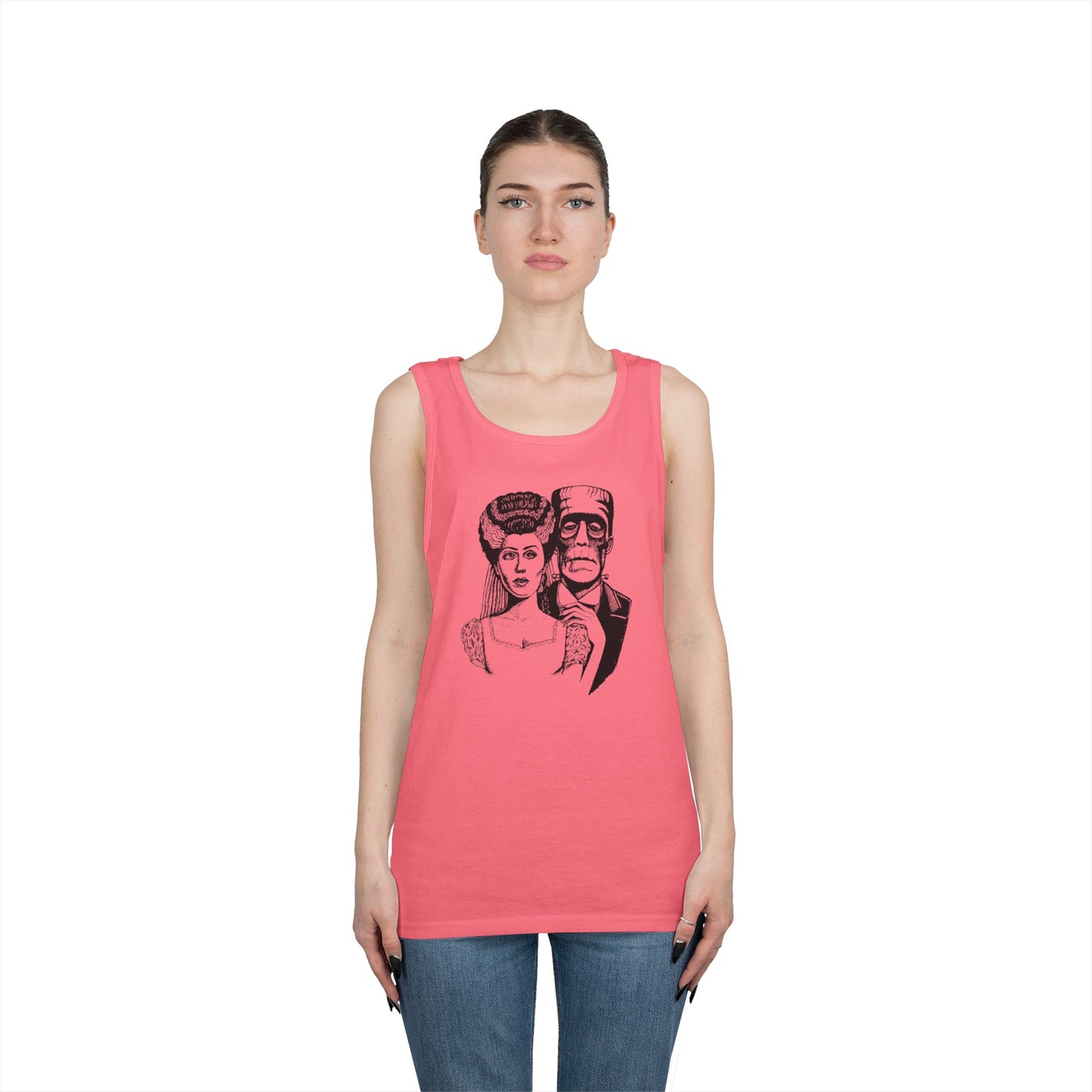 Frankenstein and Bride Unisex Heavy Cotton Tank Top