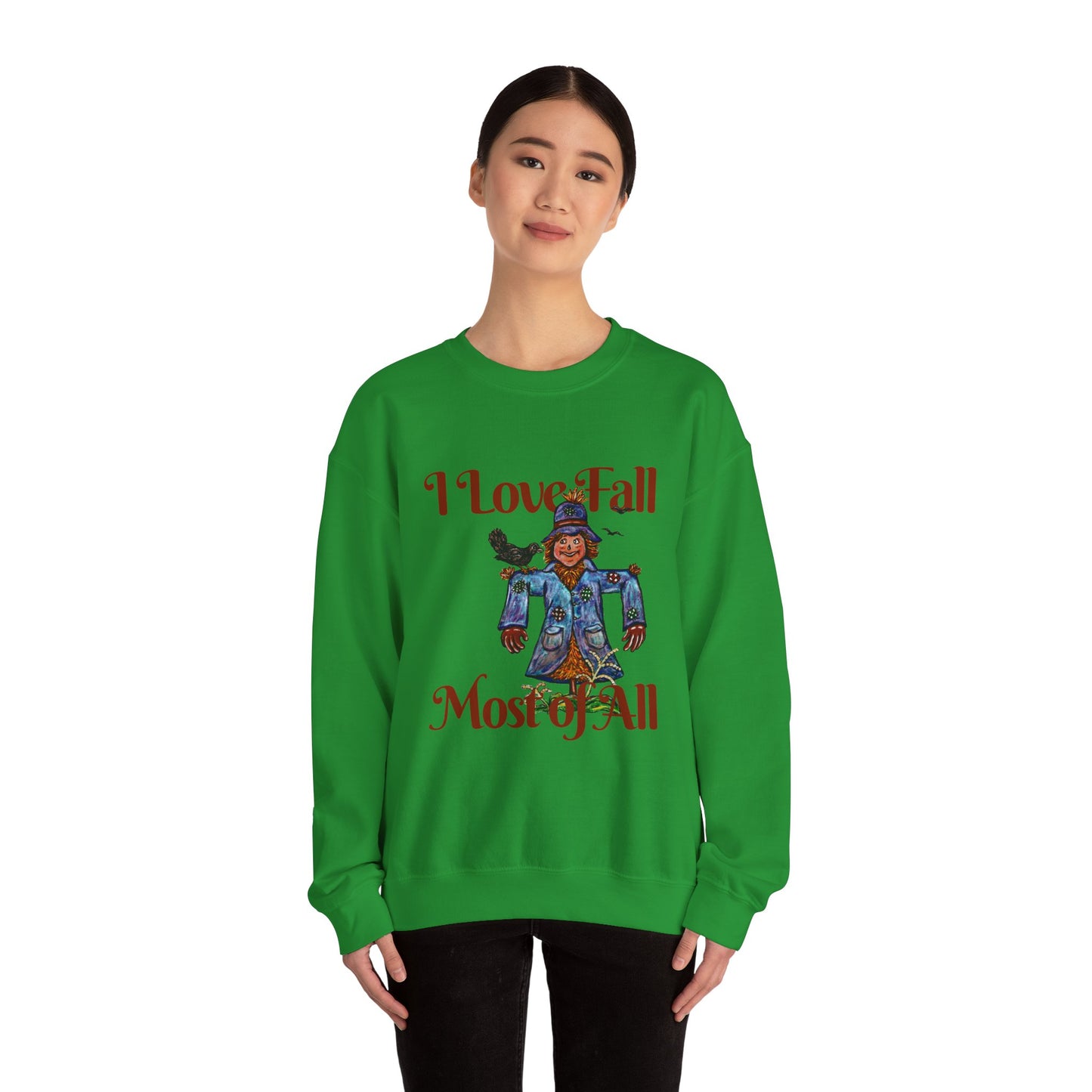 I Love Fall Most of All Unisex Heavy Blend™ Crewneck Sweatshirt