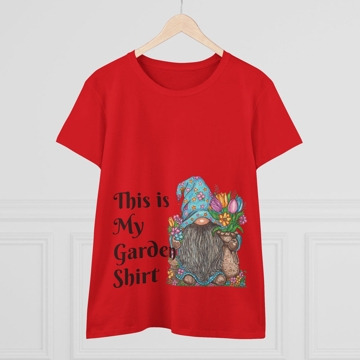 Gardening Gnome Women's Midweight Cotton Tee