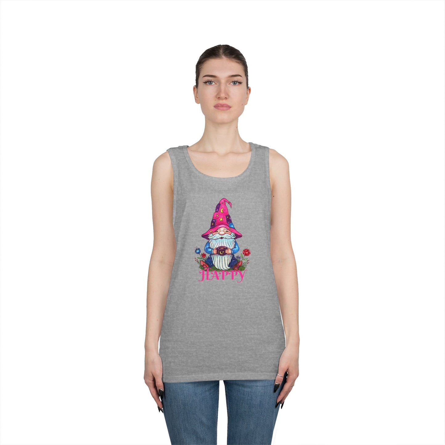 Happy Gnome Unisex Heavy Cotton Tank Top