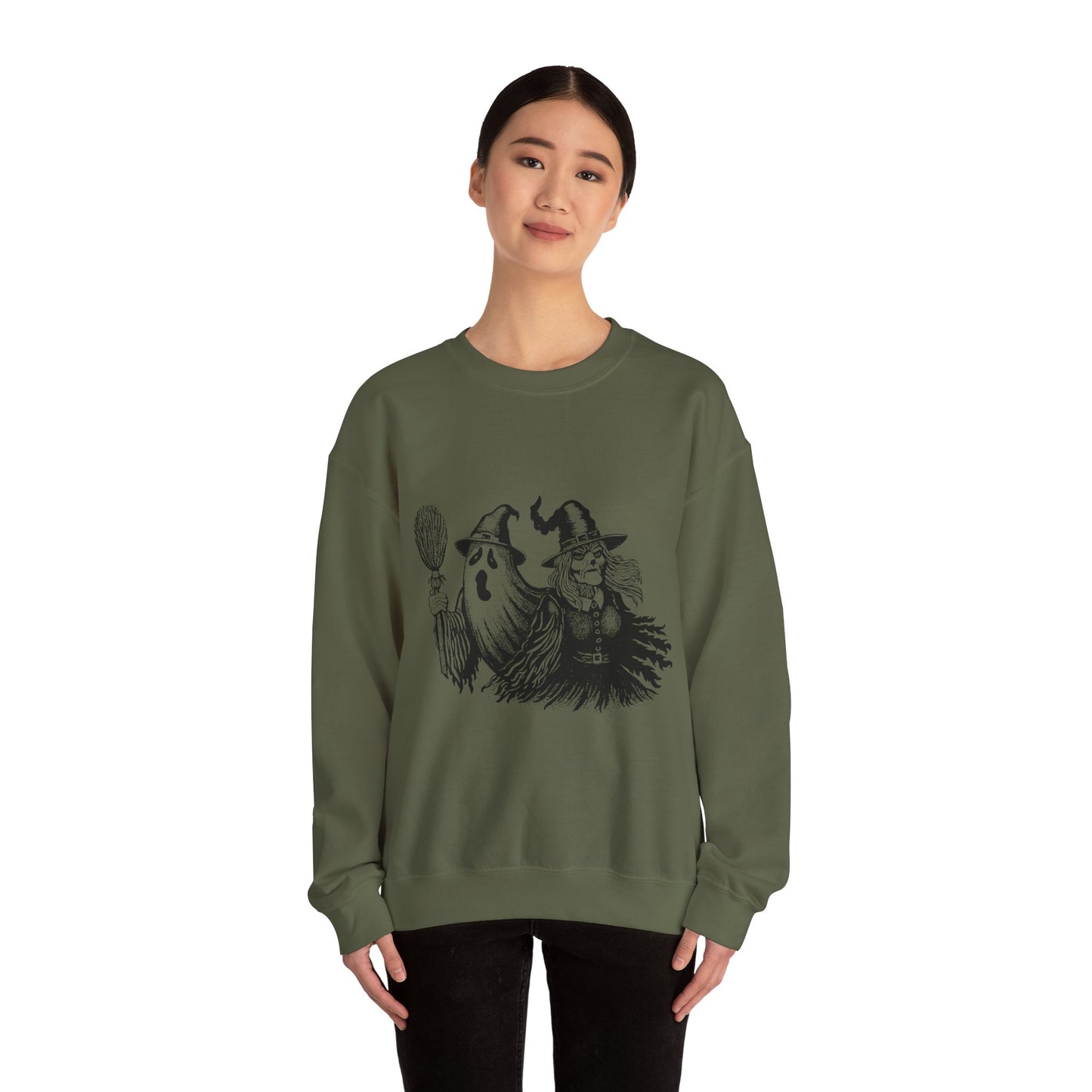 Ghost and Witch Unisex Heavy Blend™ Crewneck Sweatshirt