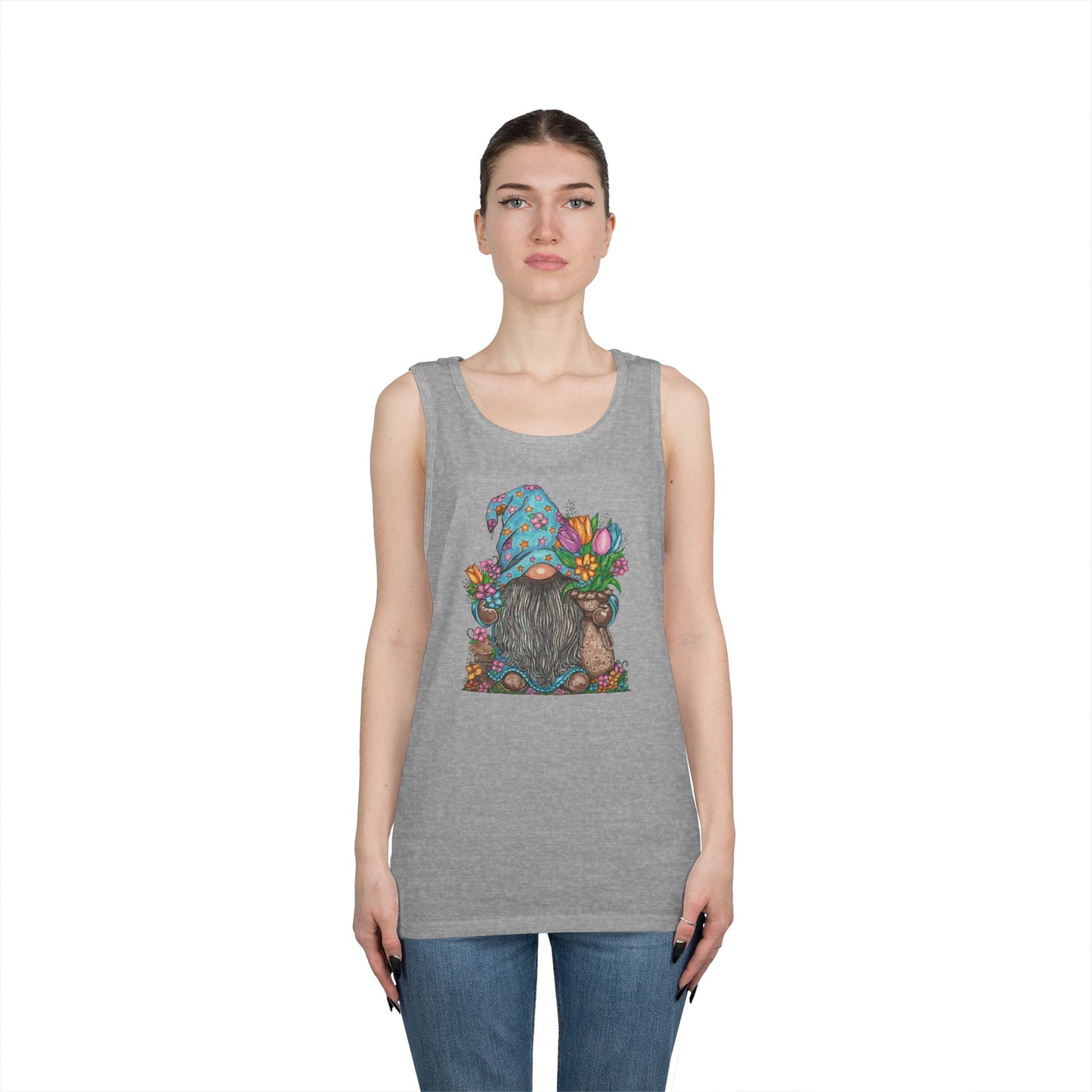 Gardening Gnome Unisex Heavy Cotton Tank Top