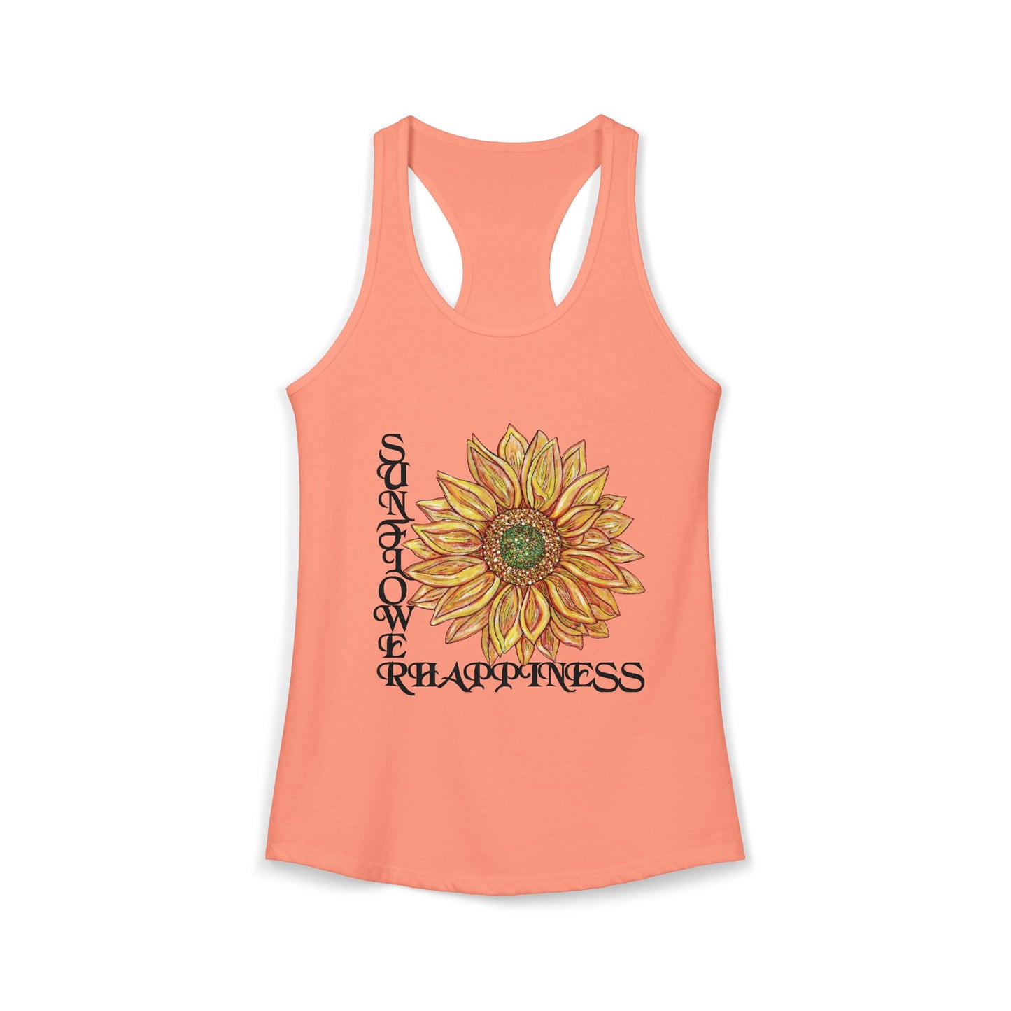 Sunflower and Happiness Women's Ideal Racerback Tank