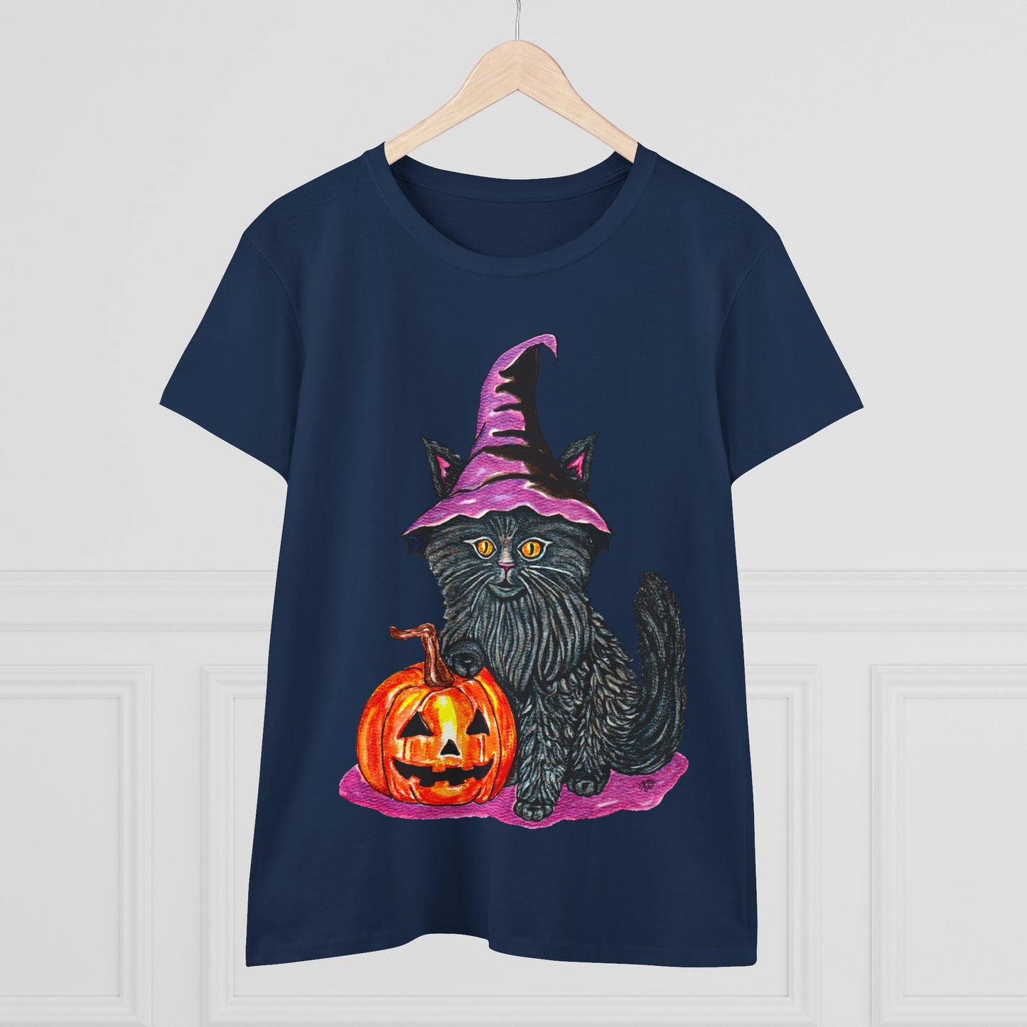 Halloween Kitty Women's Midweight Cotton Tee