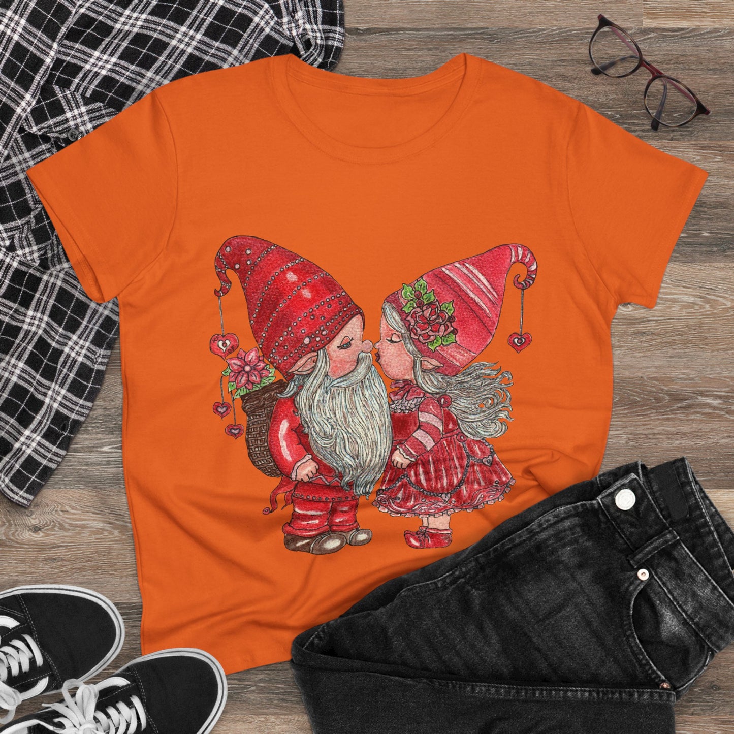 Gnome Lovers Women's Midweight Cotton Tee