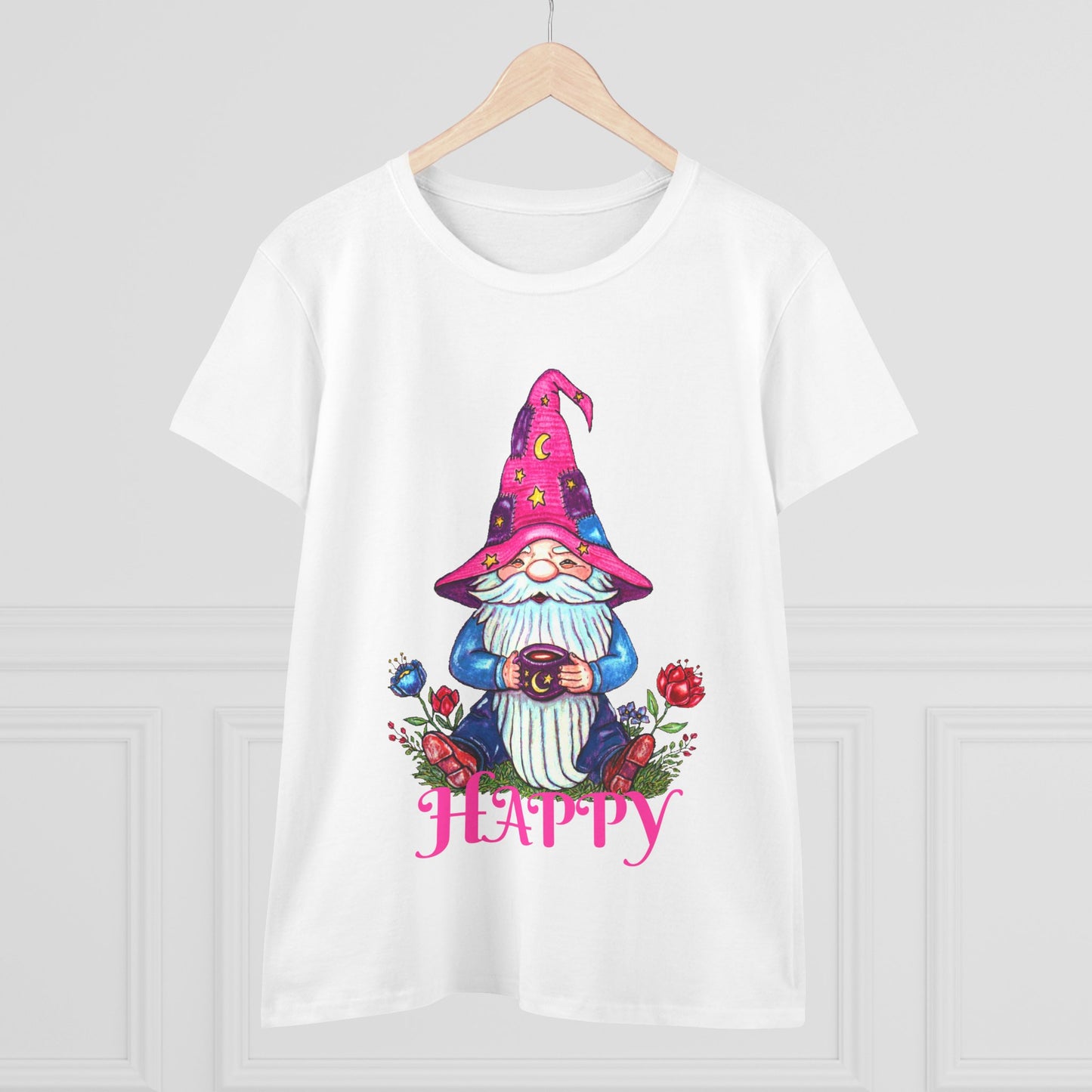 Happy Gnome Women's Midweight Cotton Tee