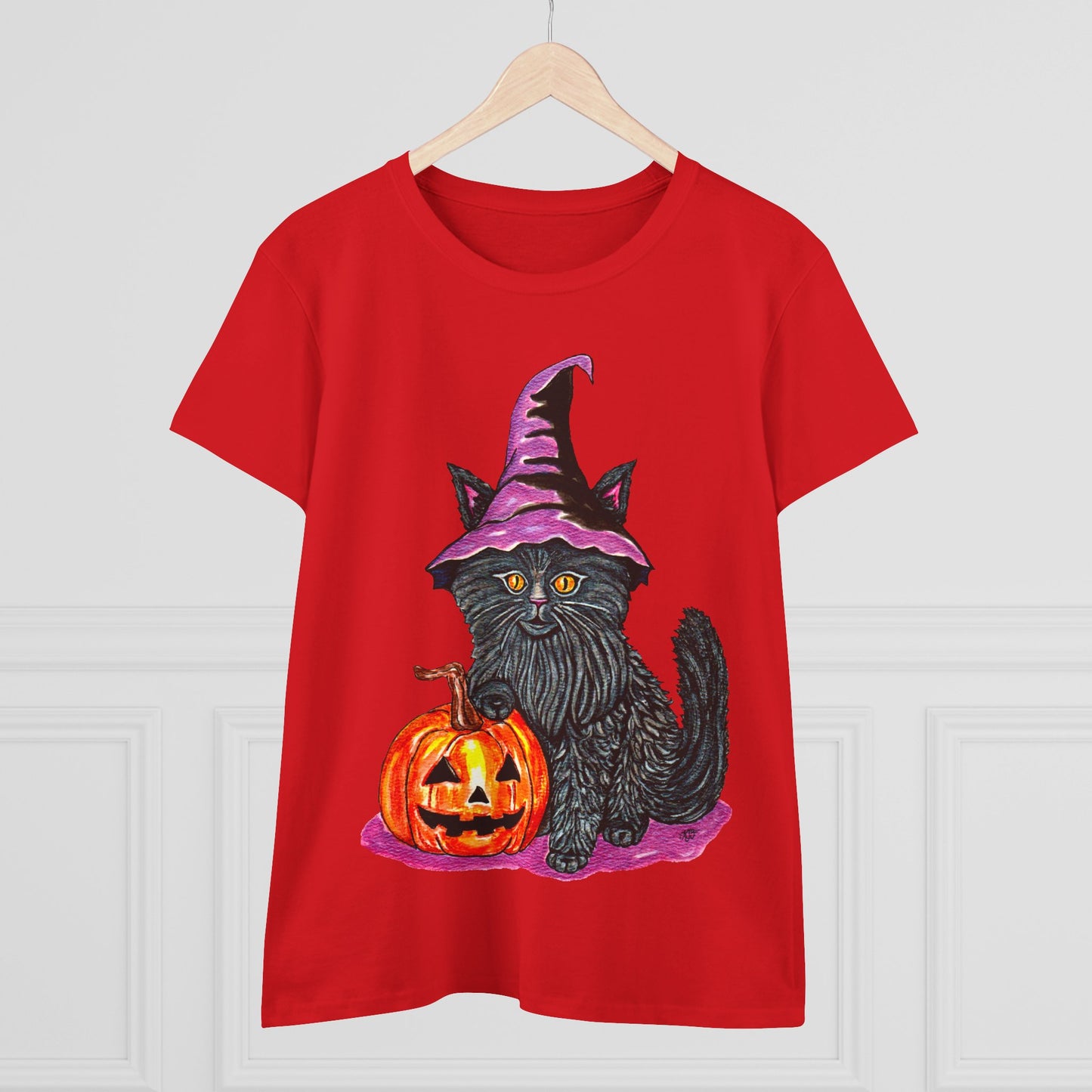 Halloween Kitty Women's Midweight Cotton Tee