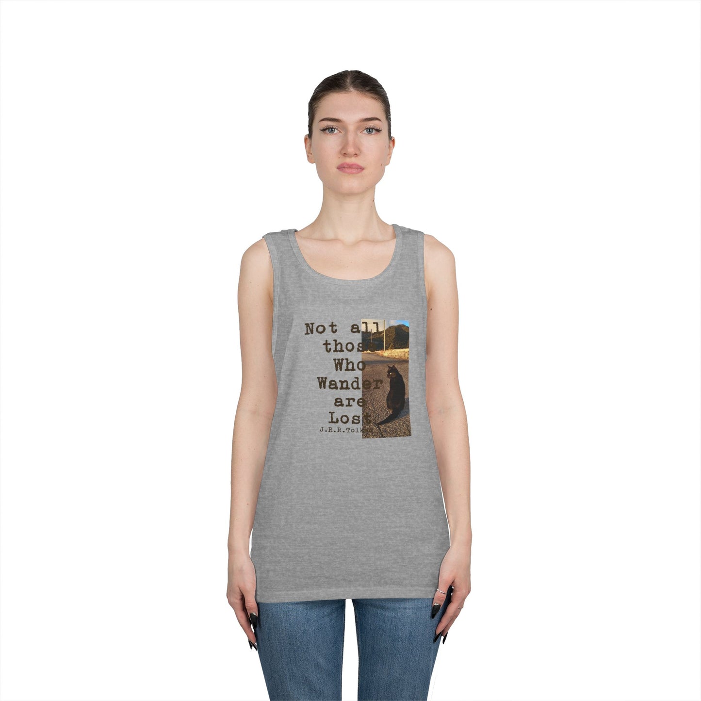 Wandering Kitty Unisex Heavy Cotton Tank Top