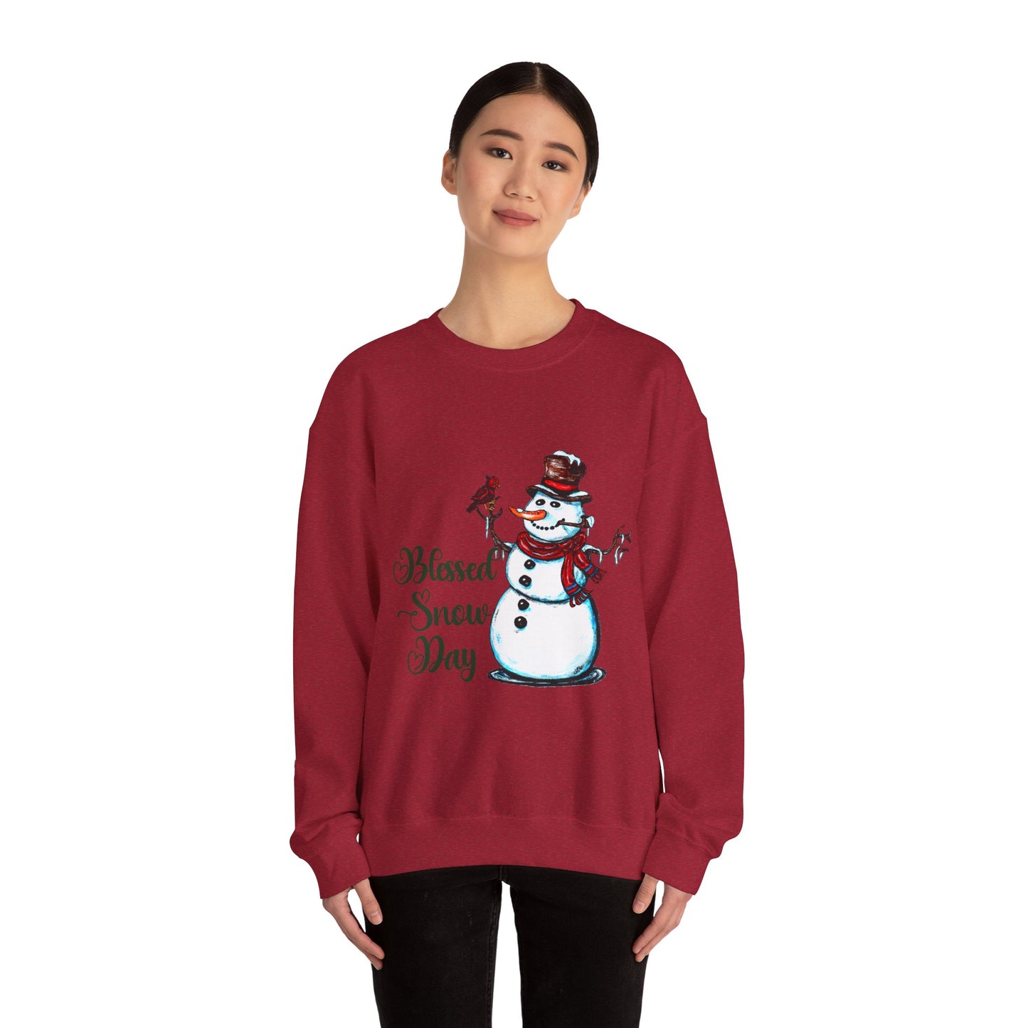 Blessed Snow Day Unisex Heavy Blend™ Crewneck Sweatshirt
