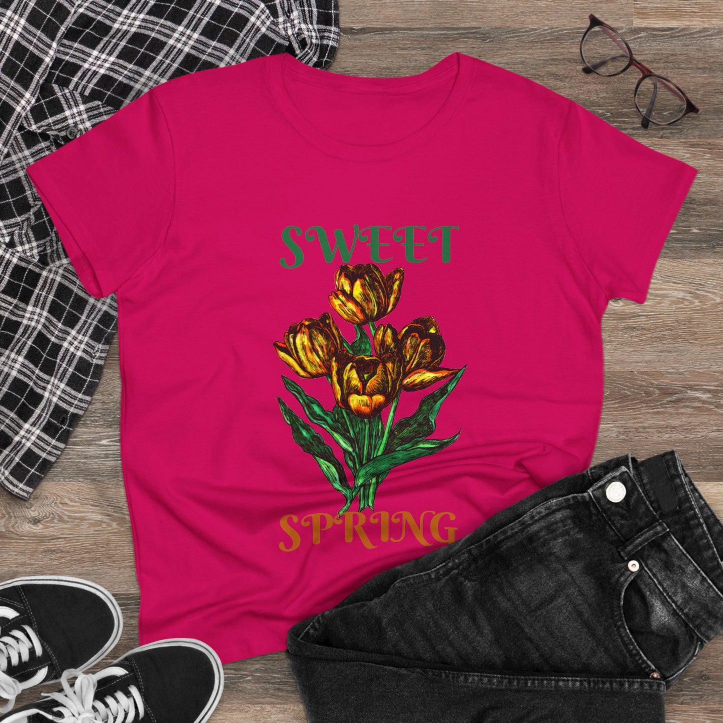 Sweet Spring Women's Midweight Cotton Tee