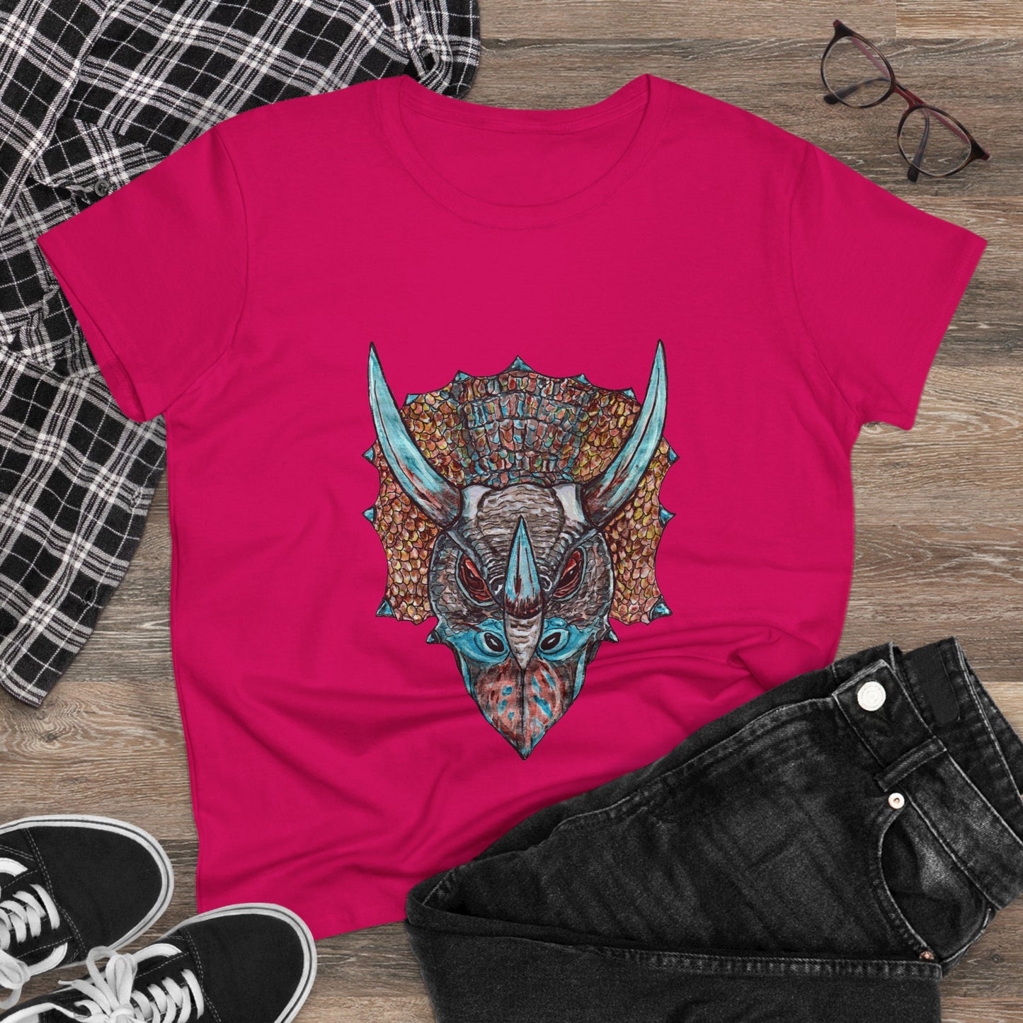 Triceratops Women's Midweight Cotton Tee