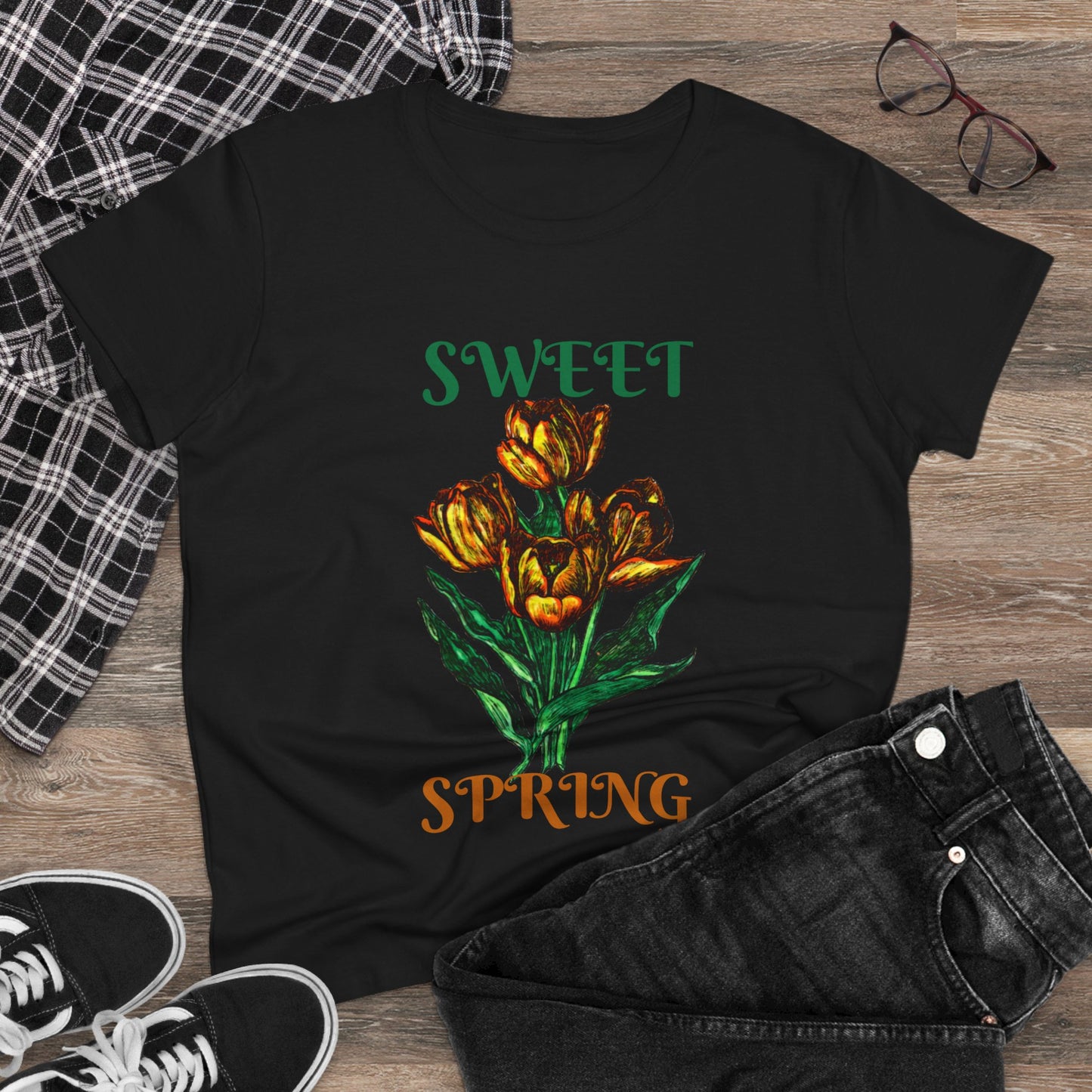 Sweet Spring Women's Midweight Cotton Tee
