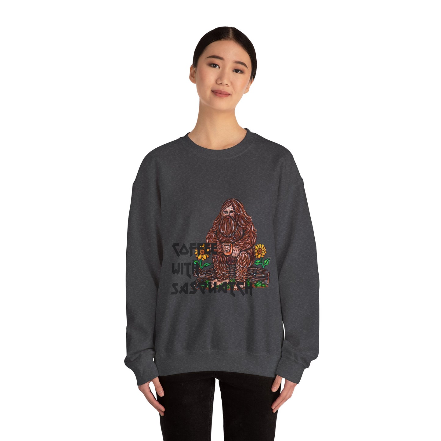 Coffee With Sasquatch Unisex Heavy Blend™ Crewneck Sweatshirt