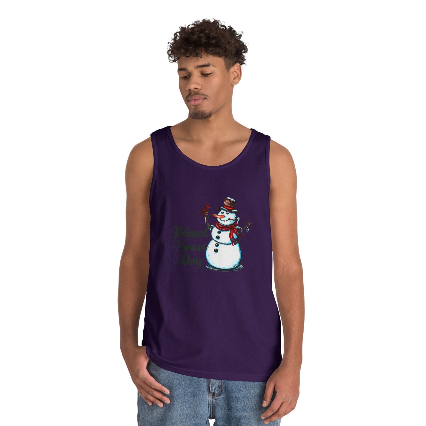 Blessed Snow Day Unisex Heavy Cotton Tank Top