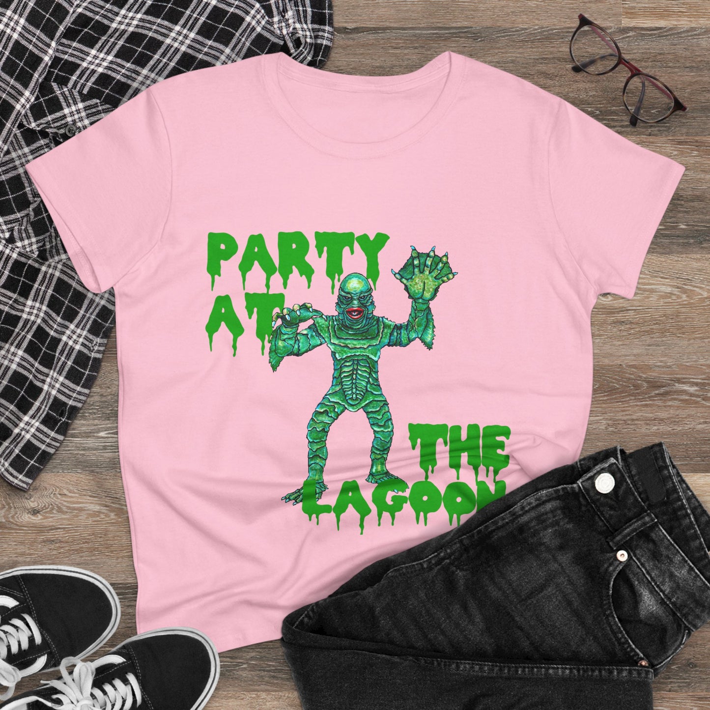 Party at the Lagoon Women's Midweight Cotton Tee