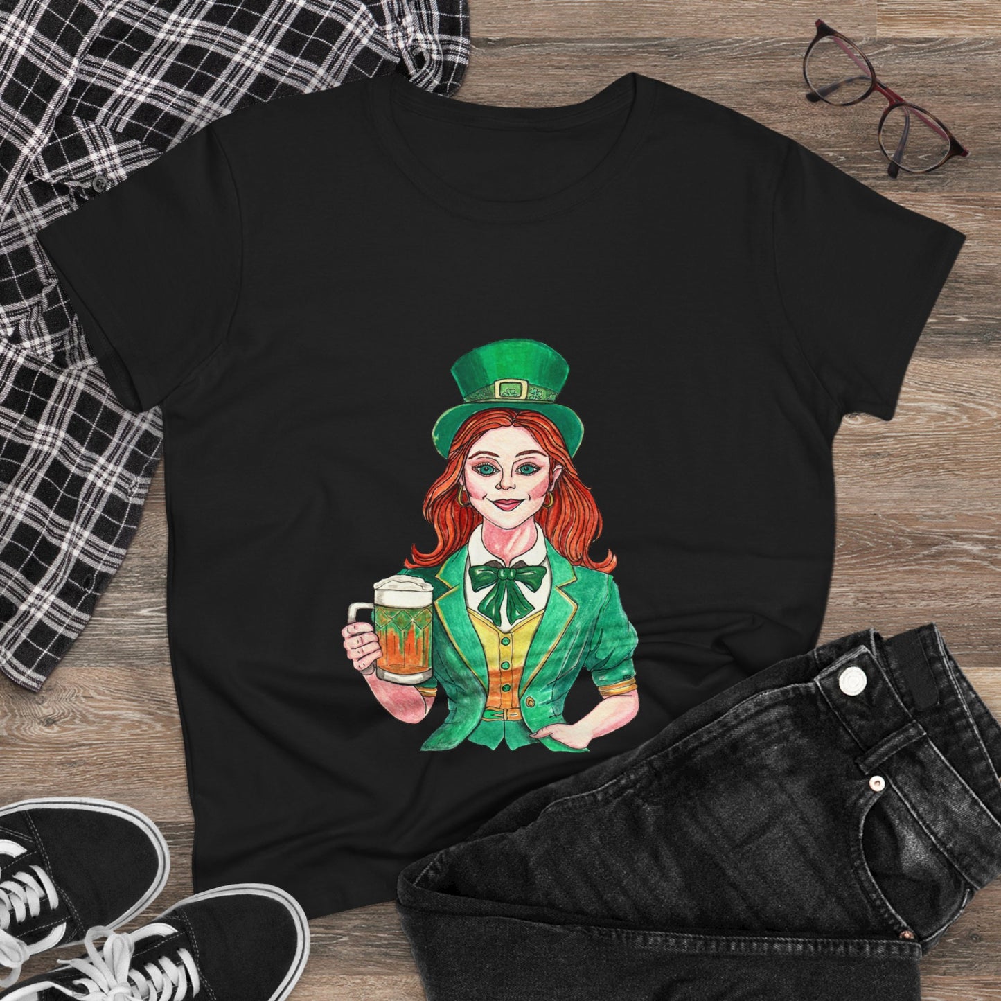 Paddy's Day Cheers Women's Midweight Cotton Tee