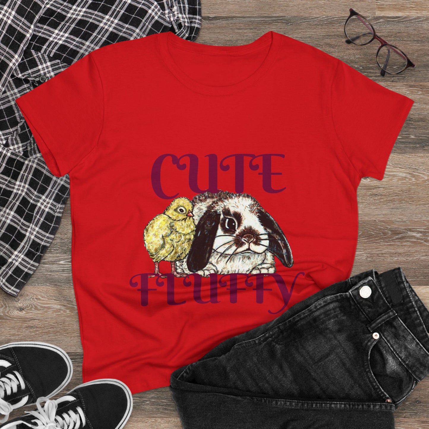 Cute and Fluffy Women's Midweight Cotton Tee
