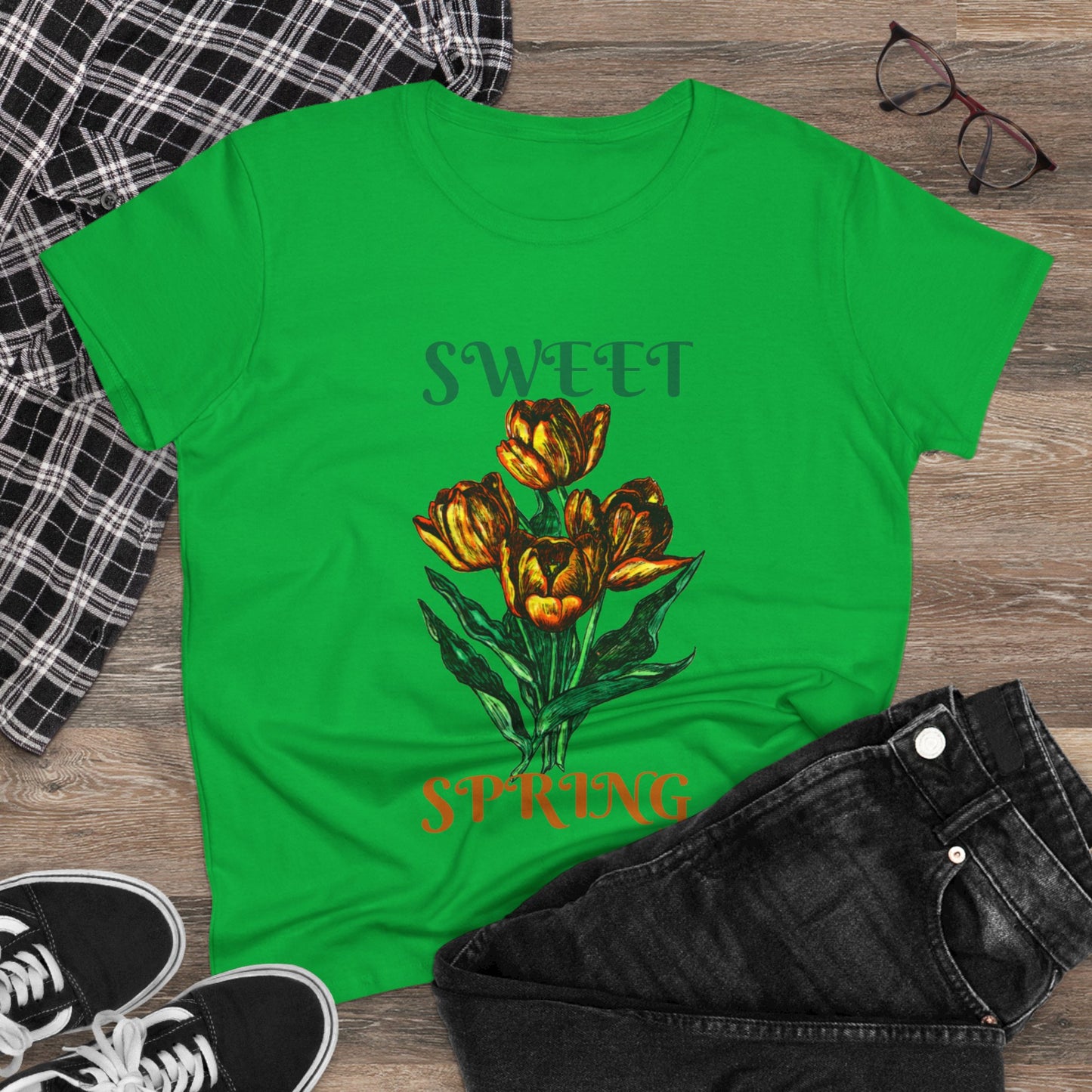 Sweet Spring Women's Midweight Cotton Tee