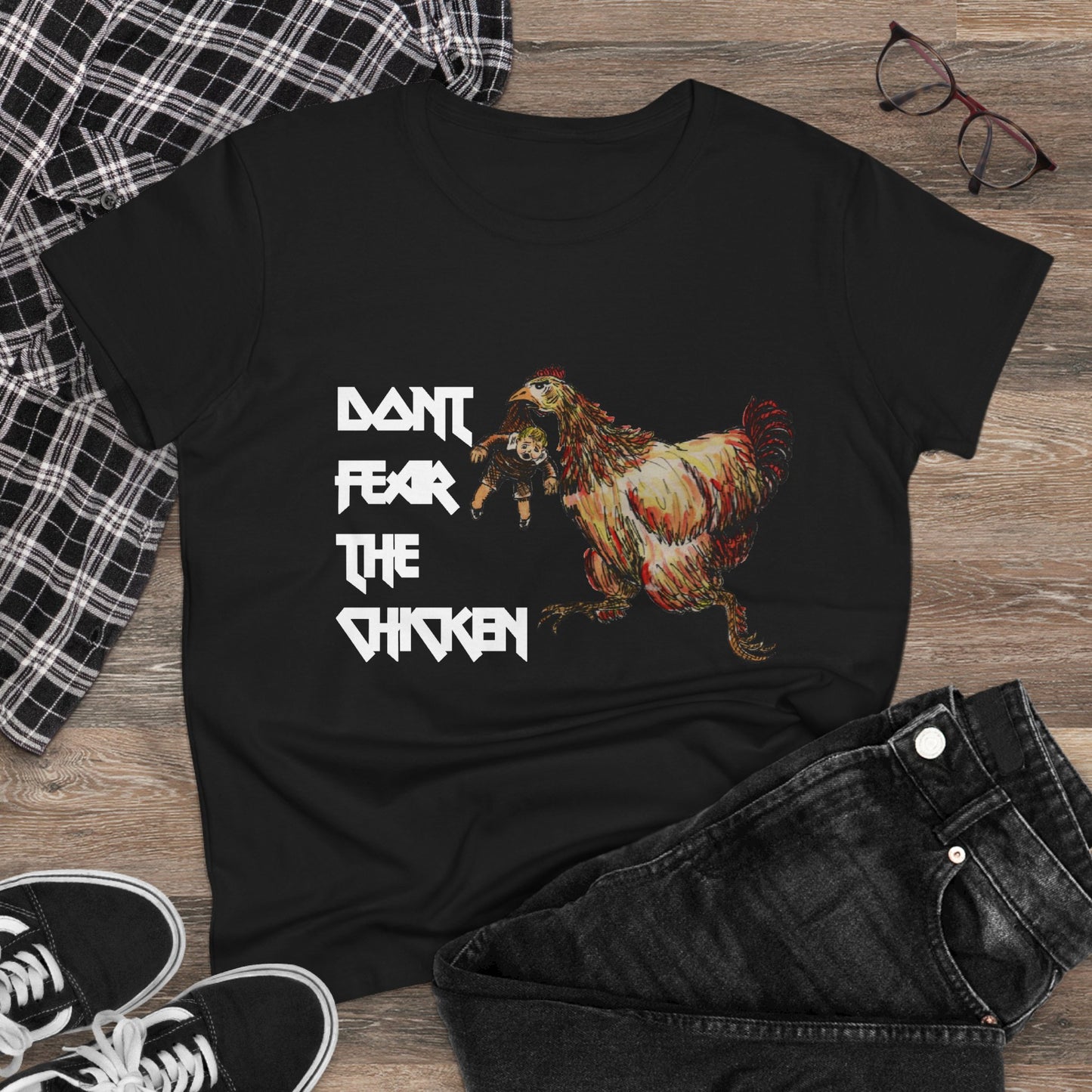 Don't Fear the Chicken Women's Midweight Cotton Tee