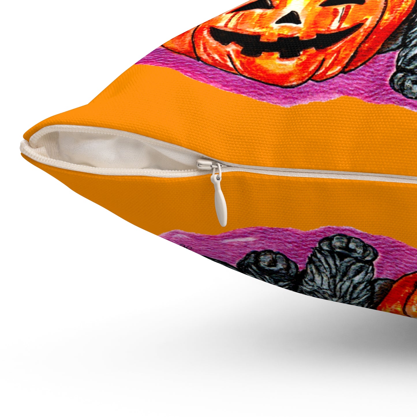Halloween Kitty Spun Polyester Square Pillow