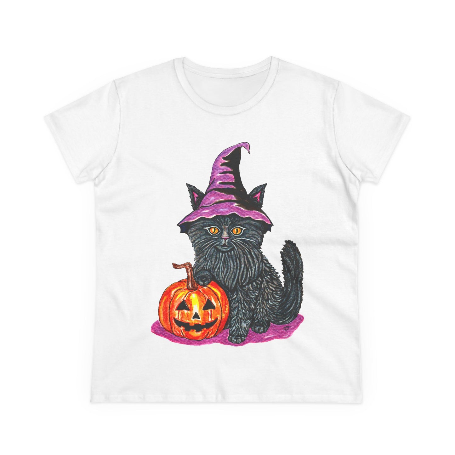 Halloween Kitty Women's Midweight Cotton Tee