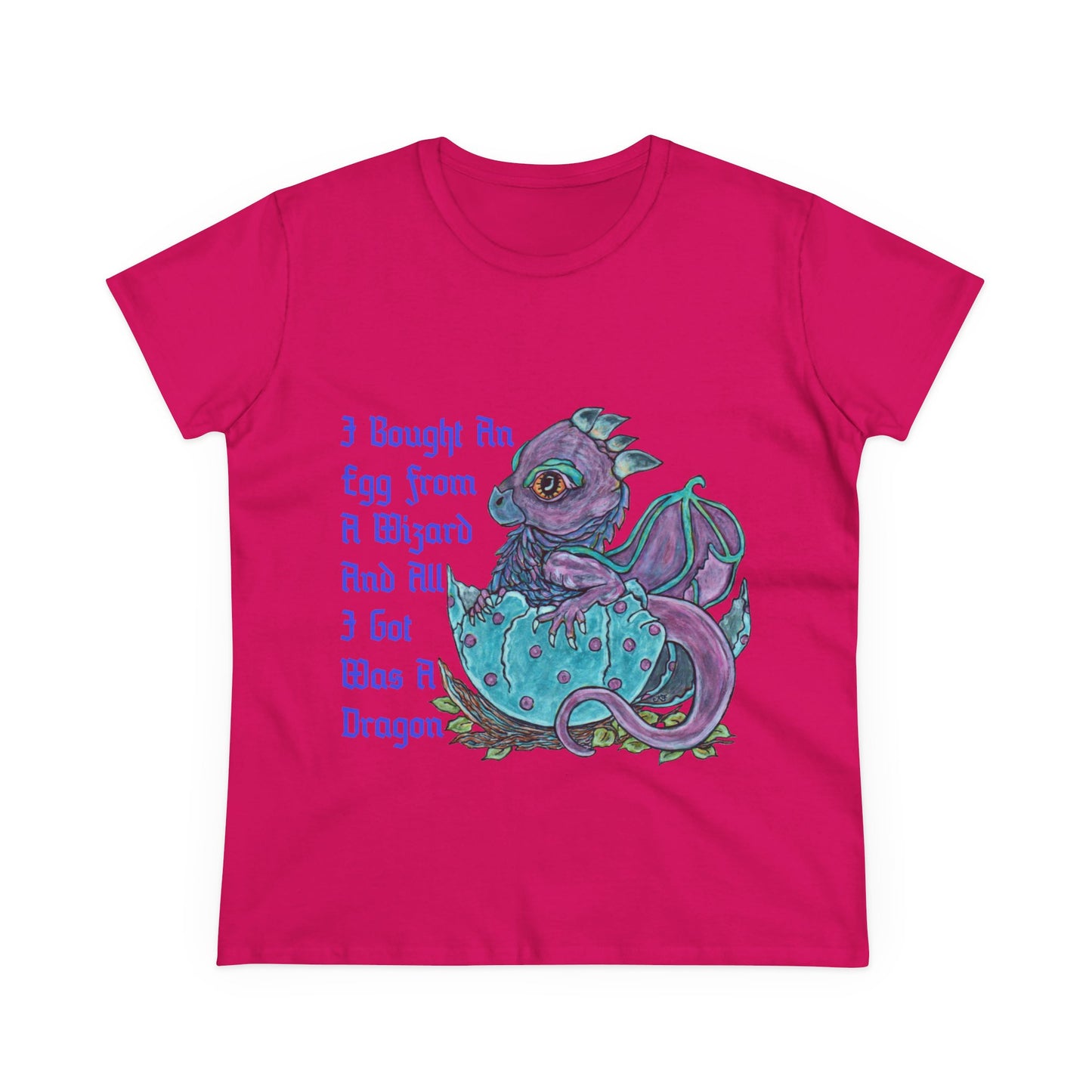 Bought a Dragon Women's Midweight Cotton Tee