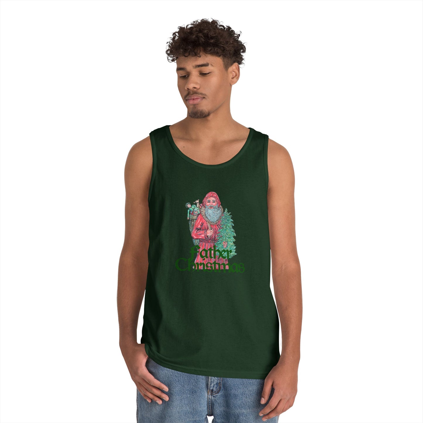 Father Christmas Unisex Heavy Cotton Tank Top