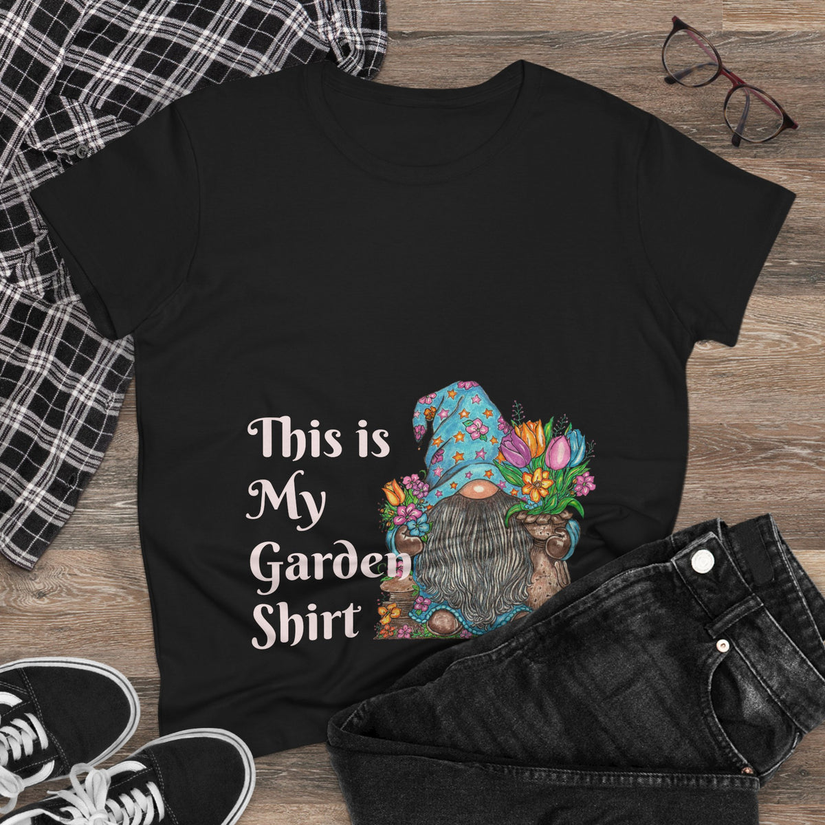 Gardening Gnome Women's Midweight Cotton Tee