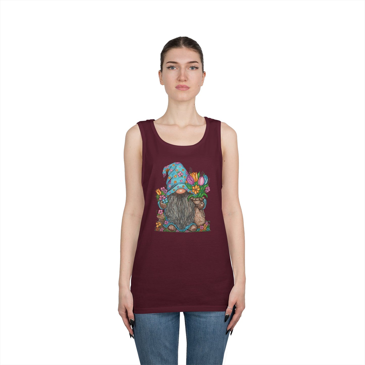 Gardening Gnome Unisex Heavy Cotton Tank Top