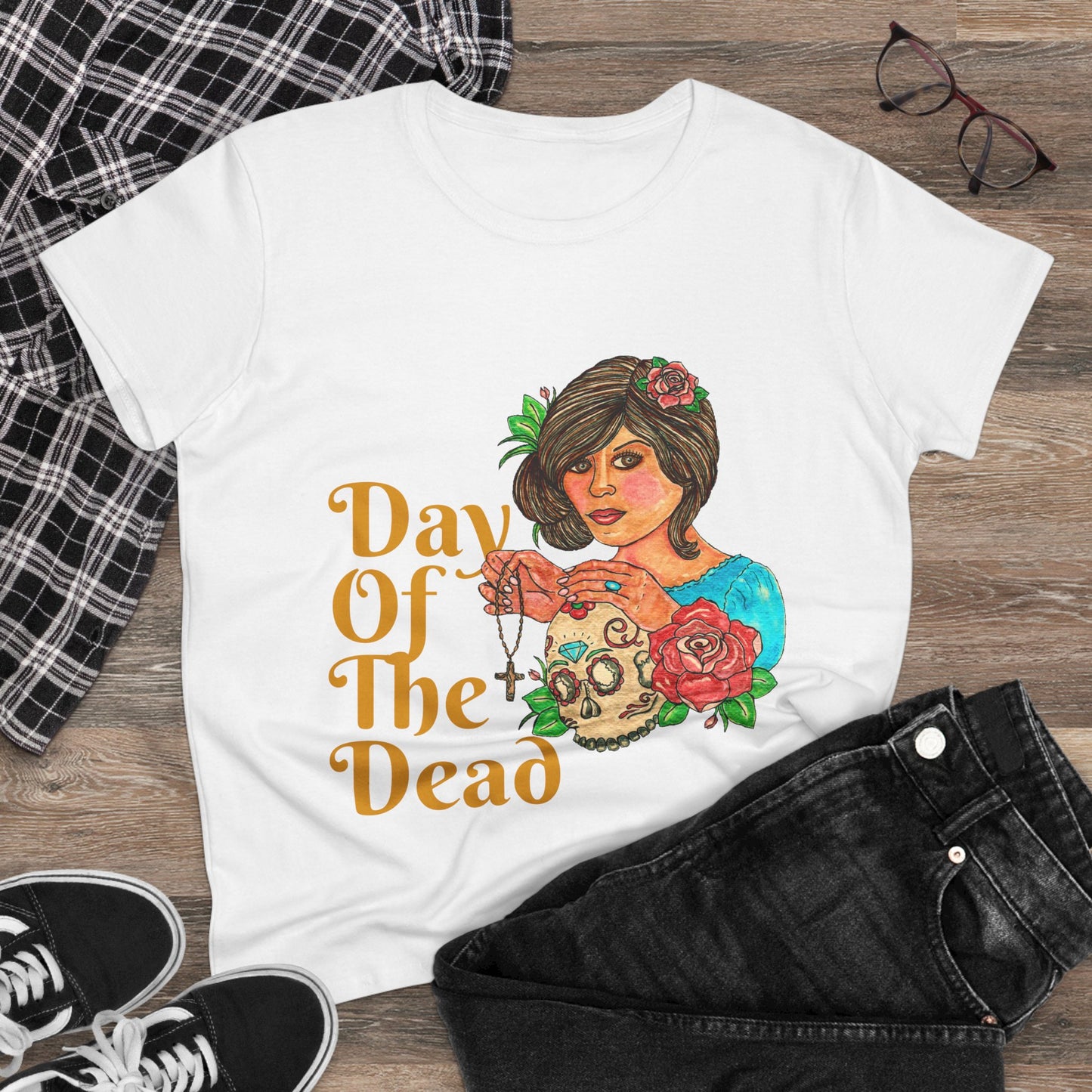 Day of the Dead Women's Midweight Cotton Tee