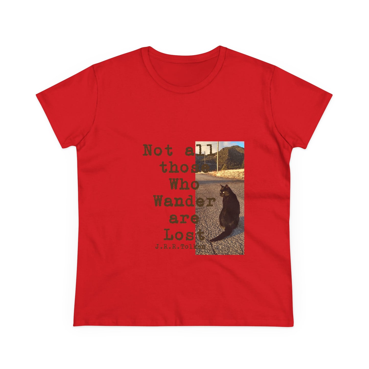 Wandering Kitty Women's Midweight Cotton Tee