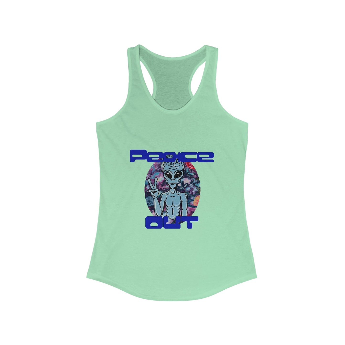 Peace Out Grey Alien Women's Ideal Racerback Tank
