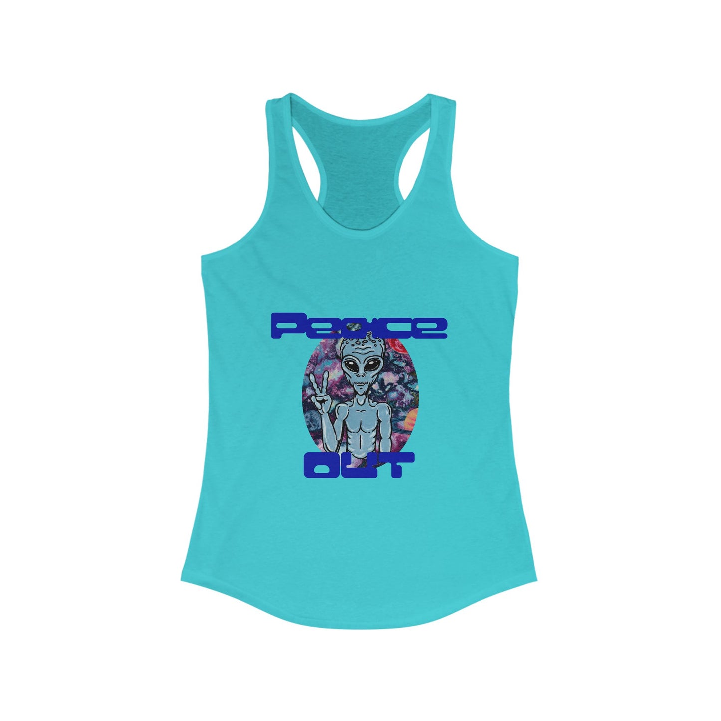 Peace Out Grey Alien Women's Ideal Racerback Tank