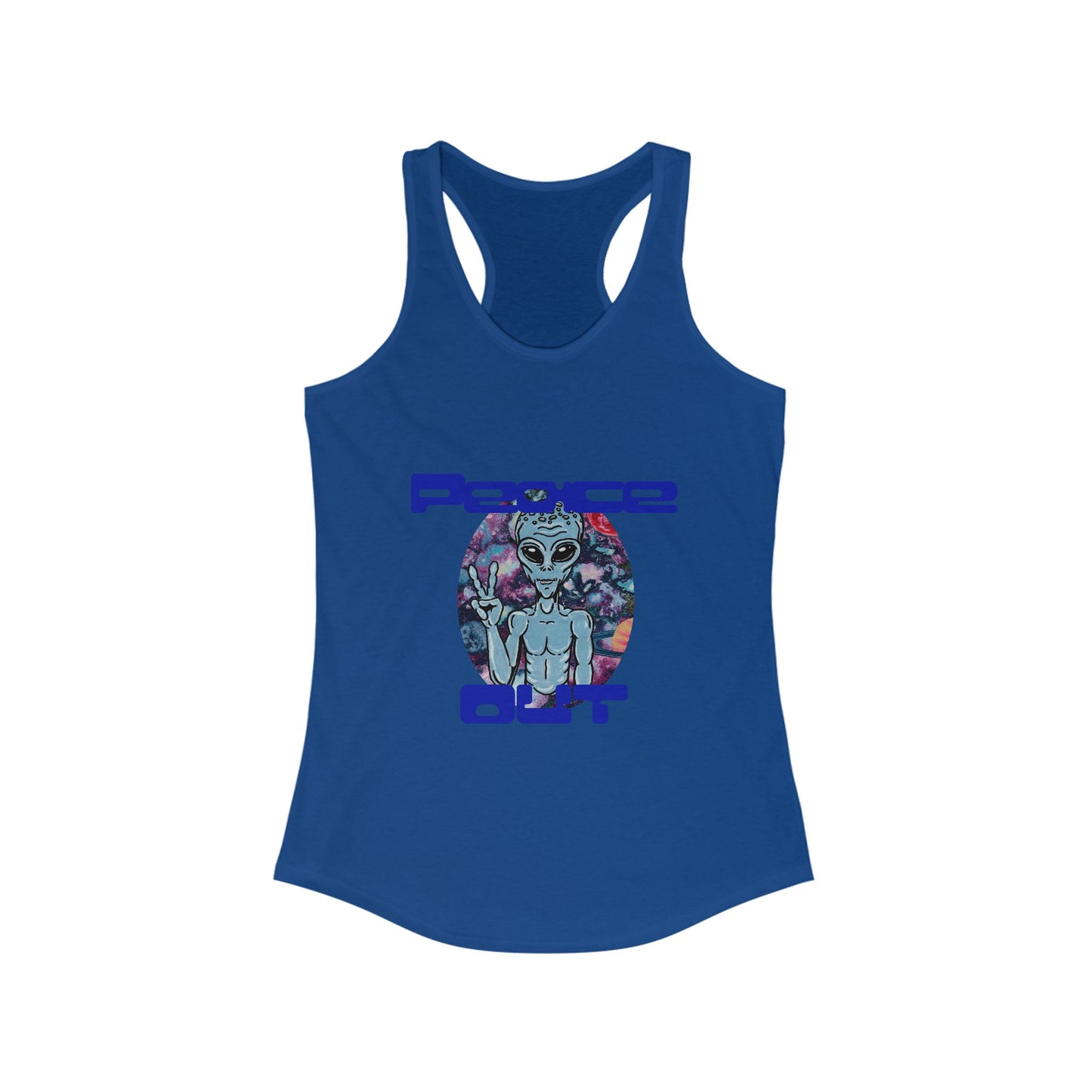 Peace Out Grey Alien Women's Ideal Racerback Tank
