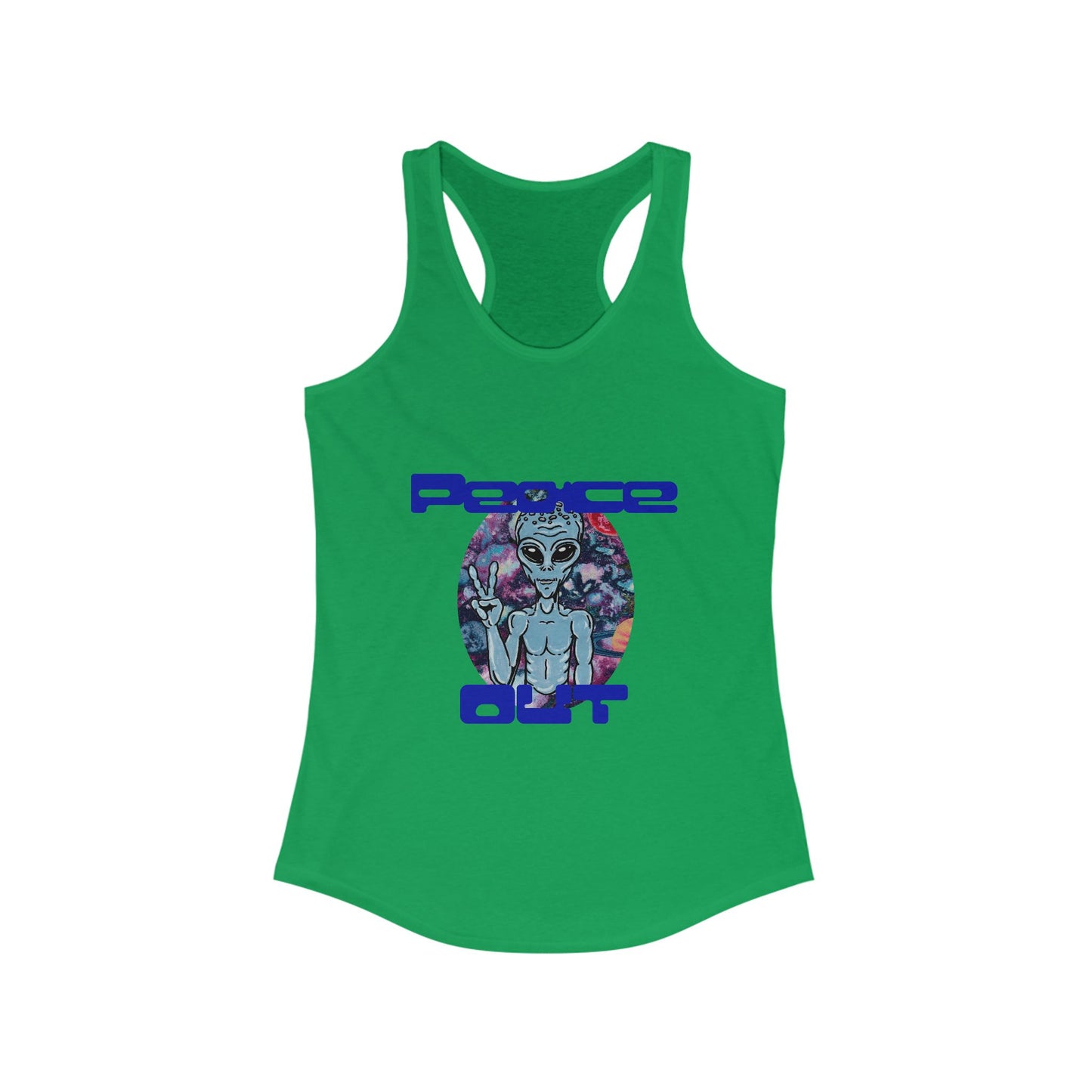 Peace Out Grey Alien Women's Ideal Racerback Tank