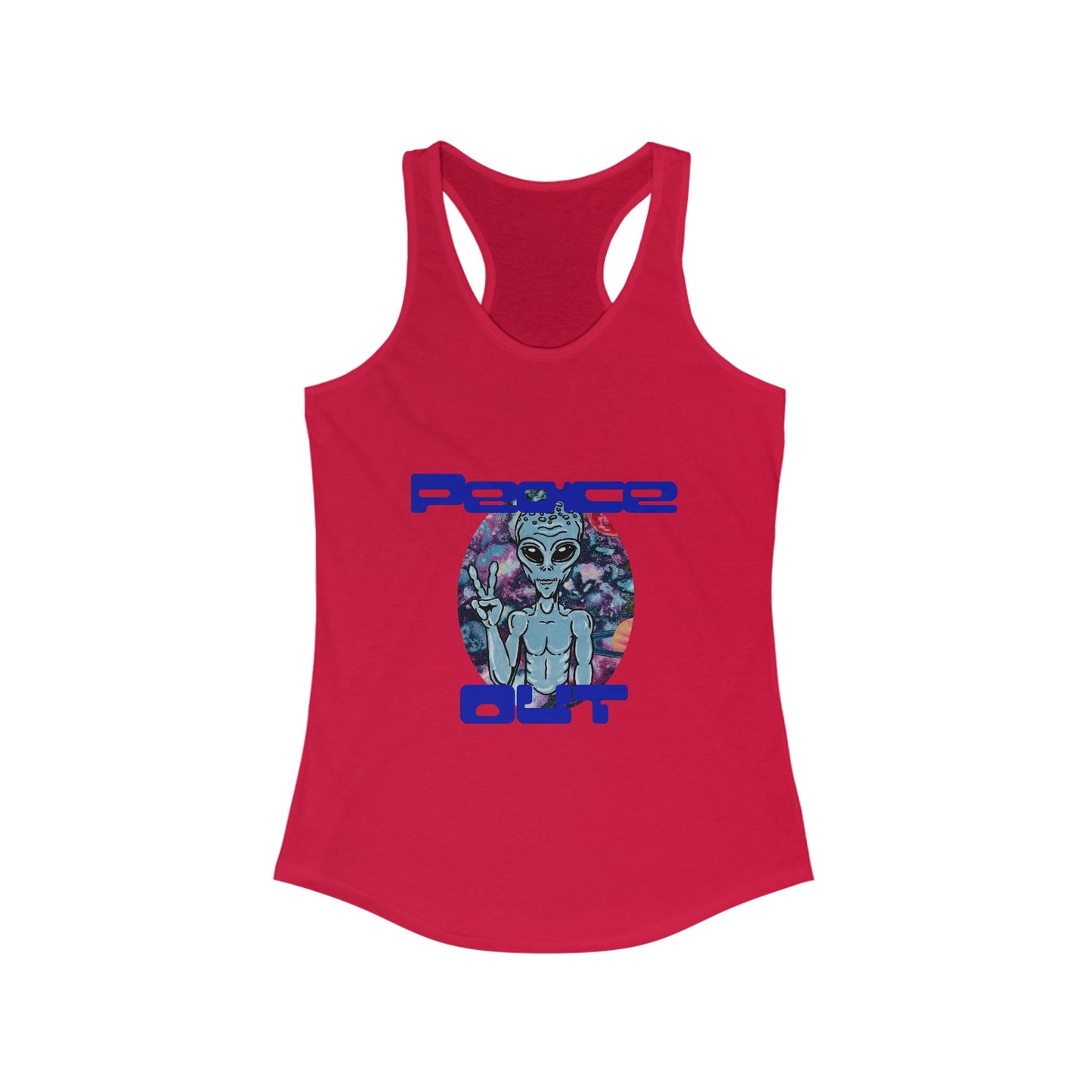 Peace Out Grey Alien Women's Ideal Racerback Tank