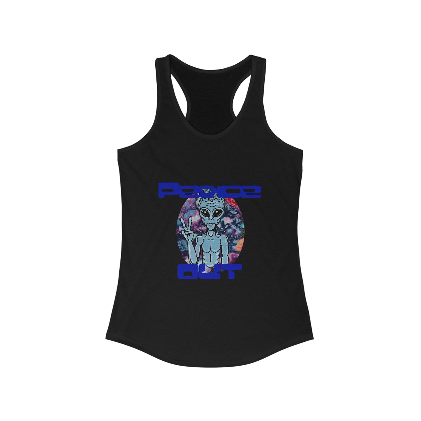 Peace Out Grey Alien Women's Ideal Racerback Tank