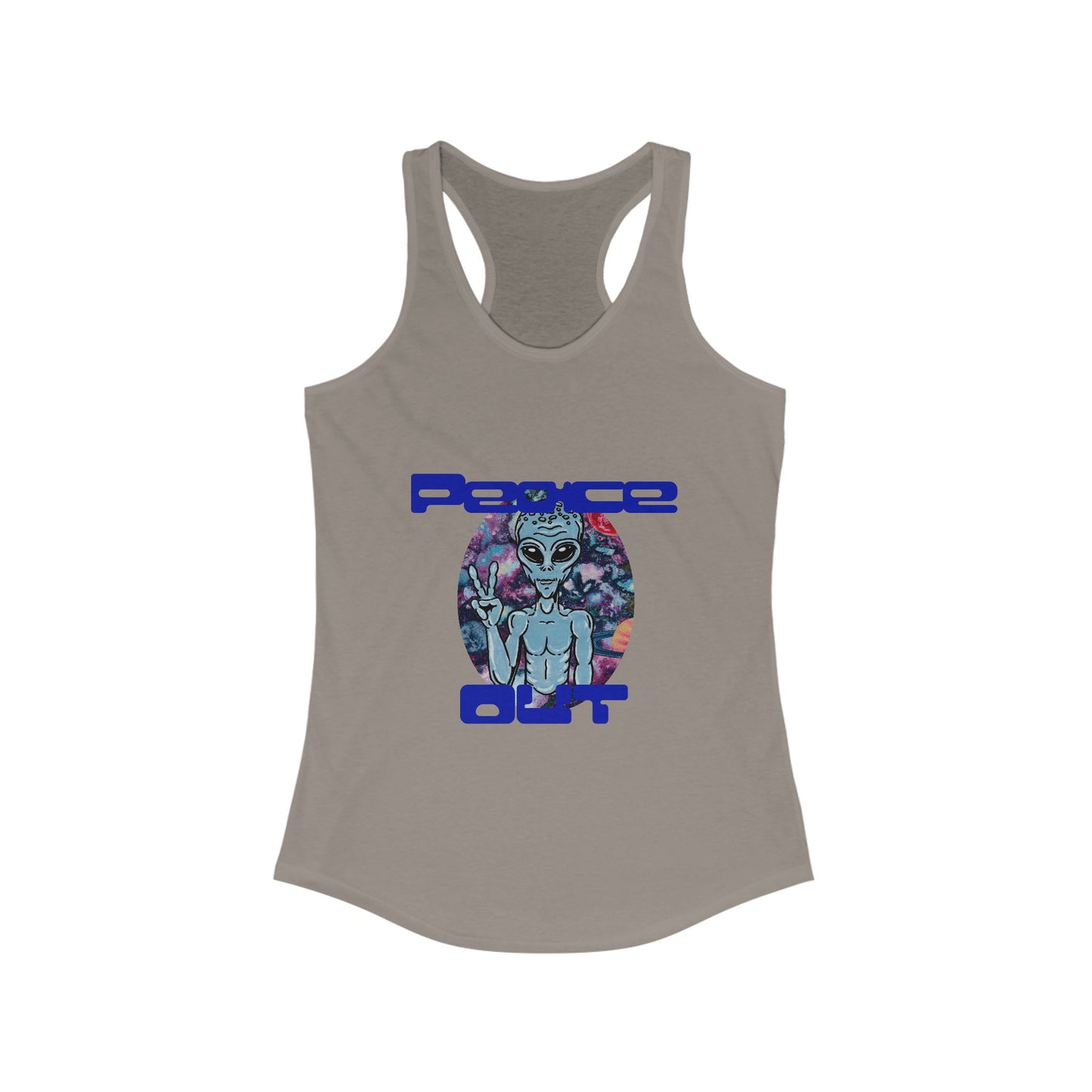 Peace Out Grey Alien Women's Ideal Racerback Tank